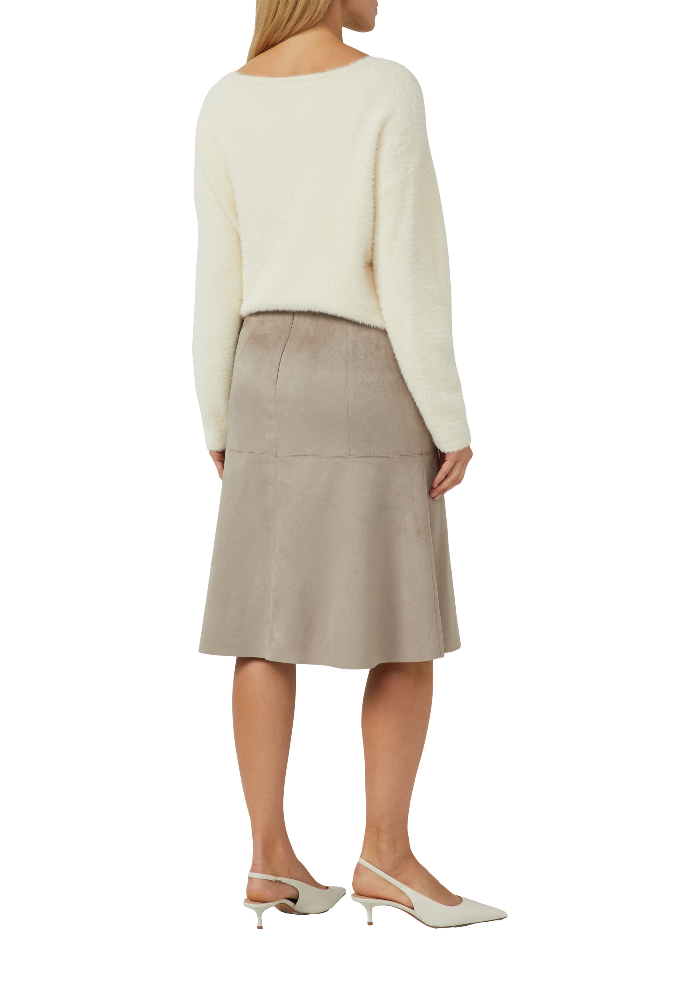 s.Oliver BLACK LABEL Pull en tricot duveteux, avec encolure bateau