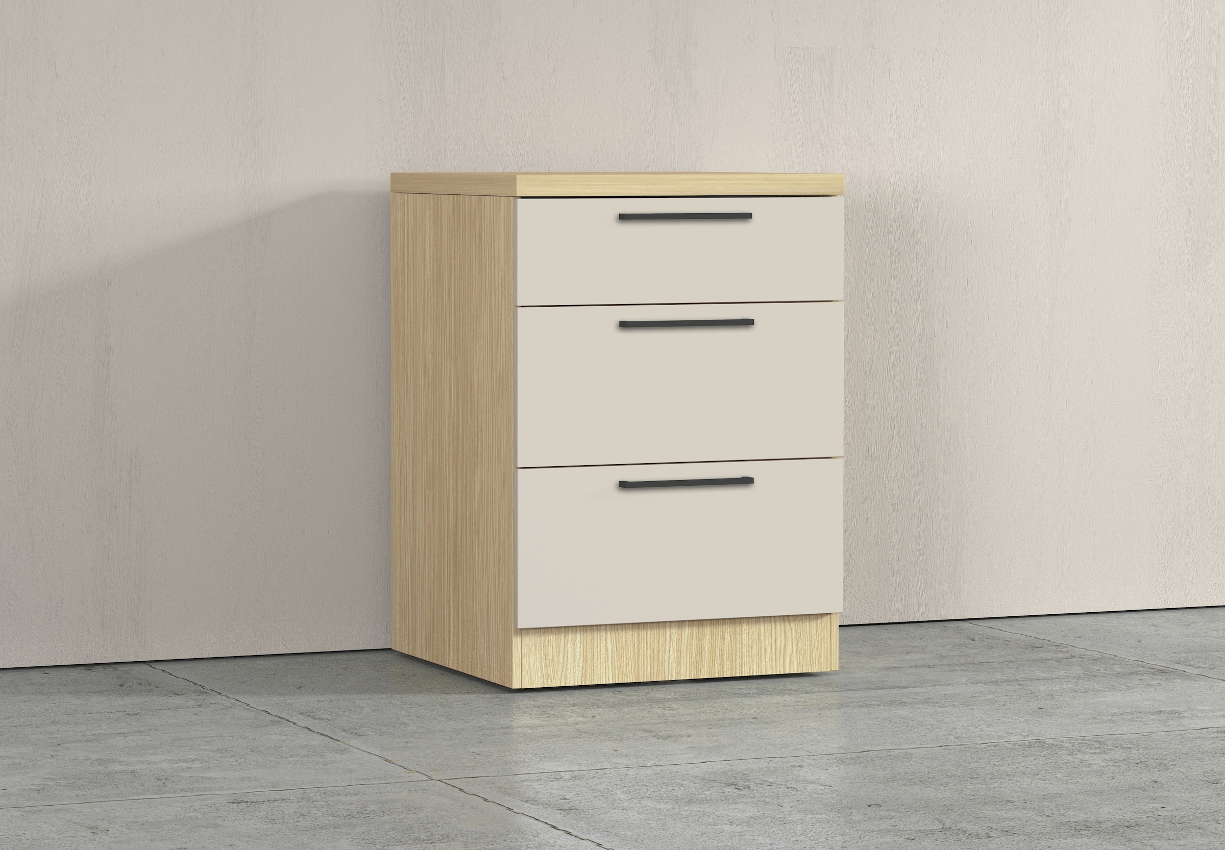 KOCHSTATION Armoire basse »Luna, Küchenunterschrank, Unterschrank mit Schubladen, Made in Italy« B/T/H: 60 × 60 × 85 cm, mit 3 Schubkästen, 3,5 cm starke Oberplatte