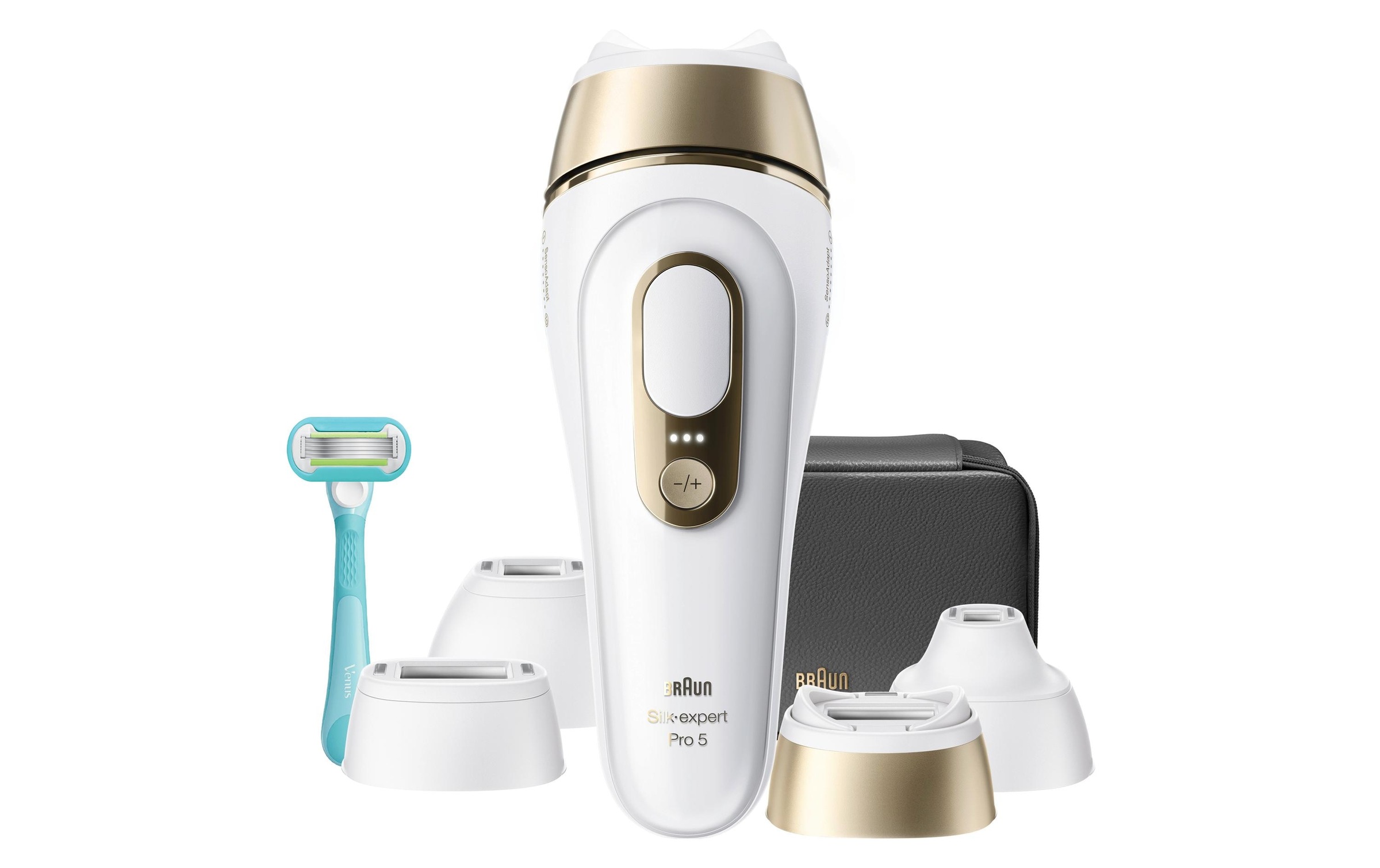 Image of Braun IPL-Haarentferner "Silk-expert Pro IPL PL5431" 400.000 Lichtimpulse dauerhafte Haarreduktion, mit Tasche, Venus Rasierer, 4 Aufsätze