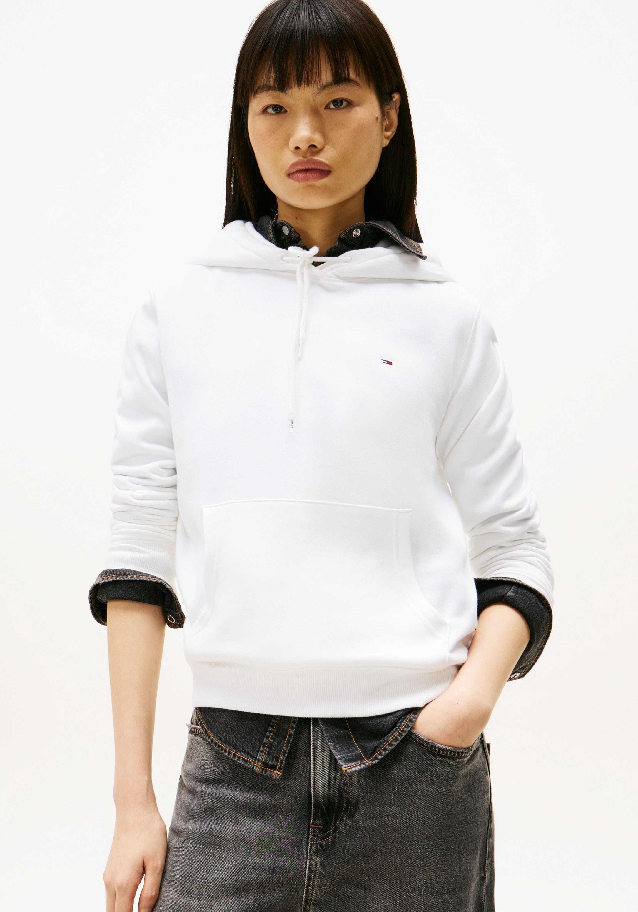 Image of Tommy Jeans Kapuzensweatshirt "TJW REG S FLAG HOODIE", mit Logo-Flag, Regular Fit