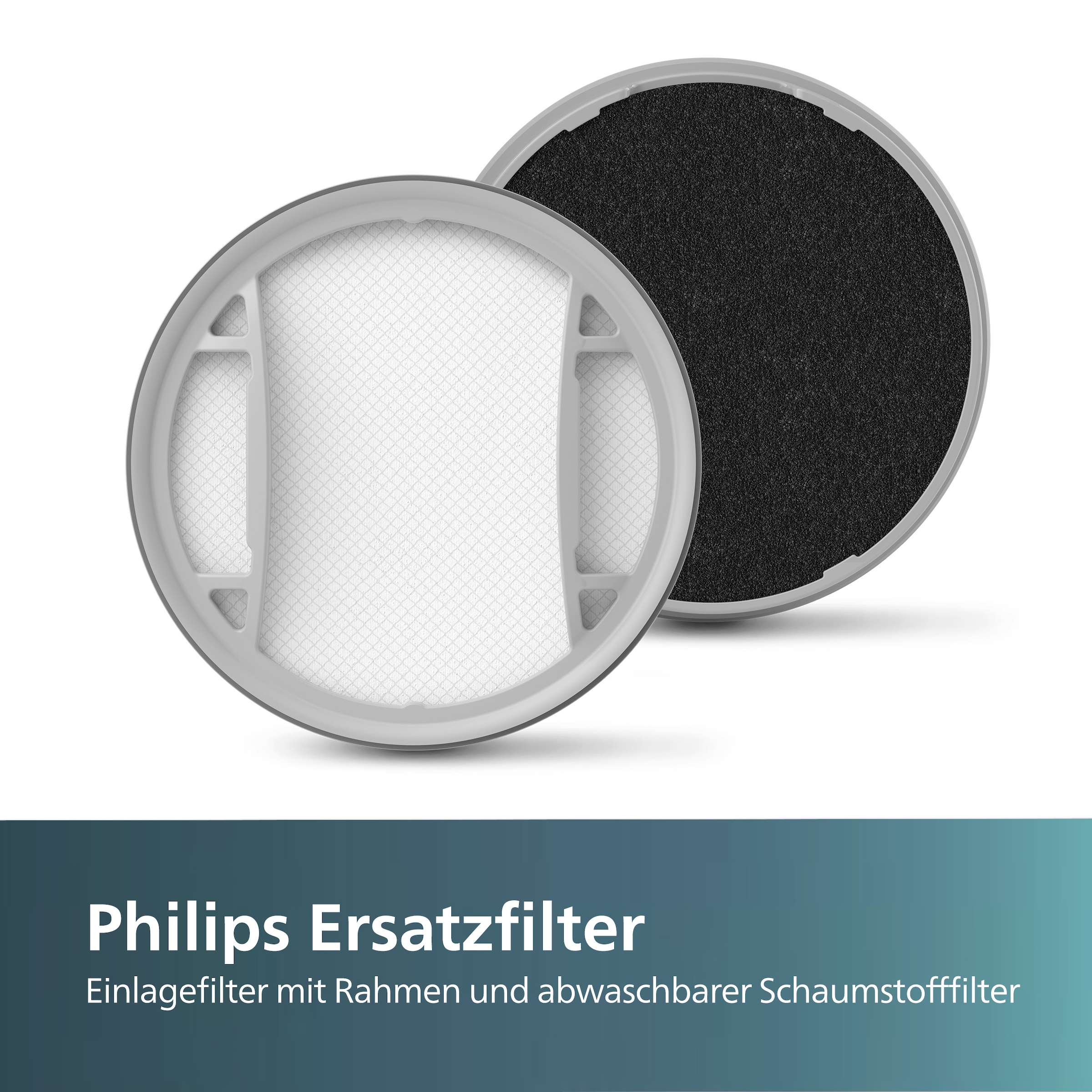 Philips Ersatzfilter »XV1651/01 für Philips kabellose Staubsauger 5000 Series«, (Set, 2 tlg.), enthält einen Einlagefilter und einen abwachbaren Schaumstofffilter