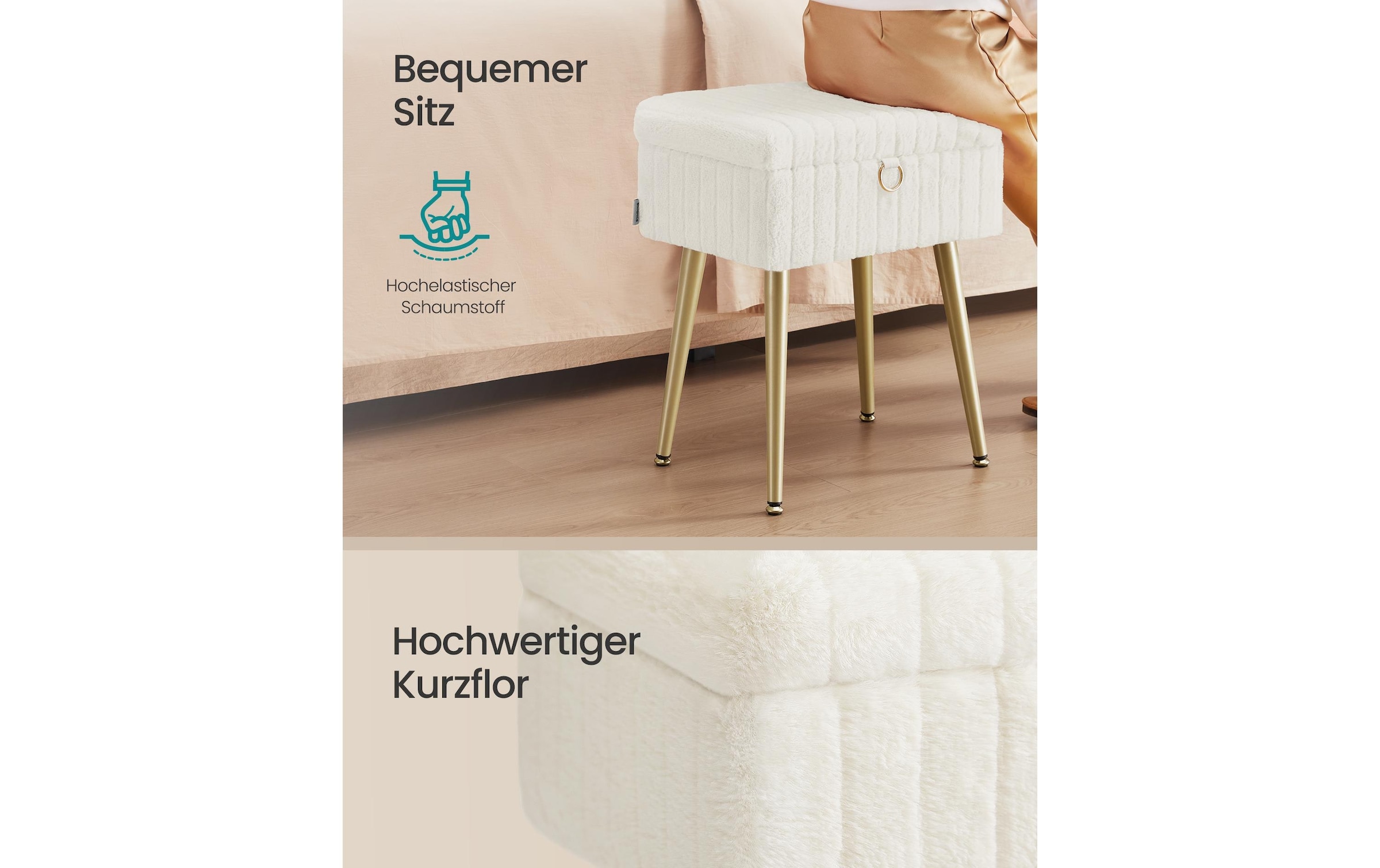 SONGMICS Tabouret »Dressing Table Chair Stool with«
