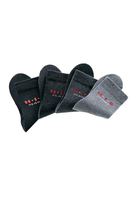 H.I.S Basicsocken, (4 mit auf Paar), versandkostenfrei Logo kontrasfarbenem