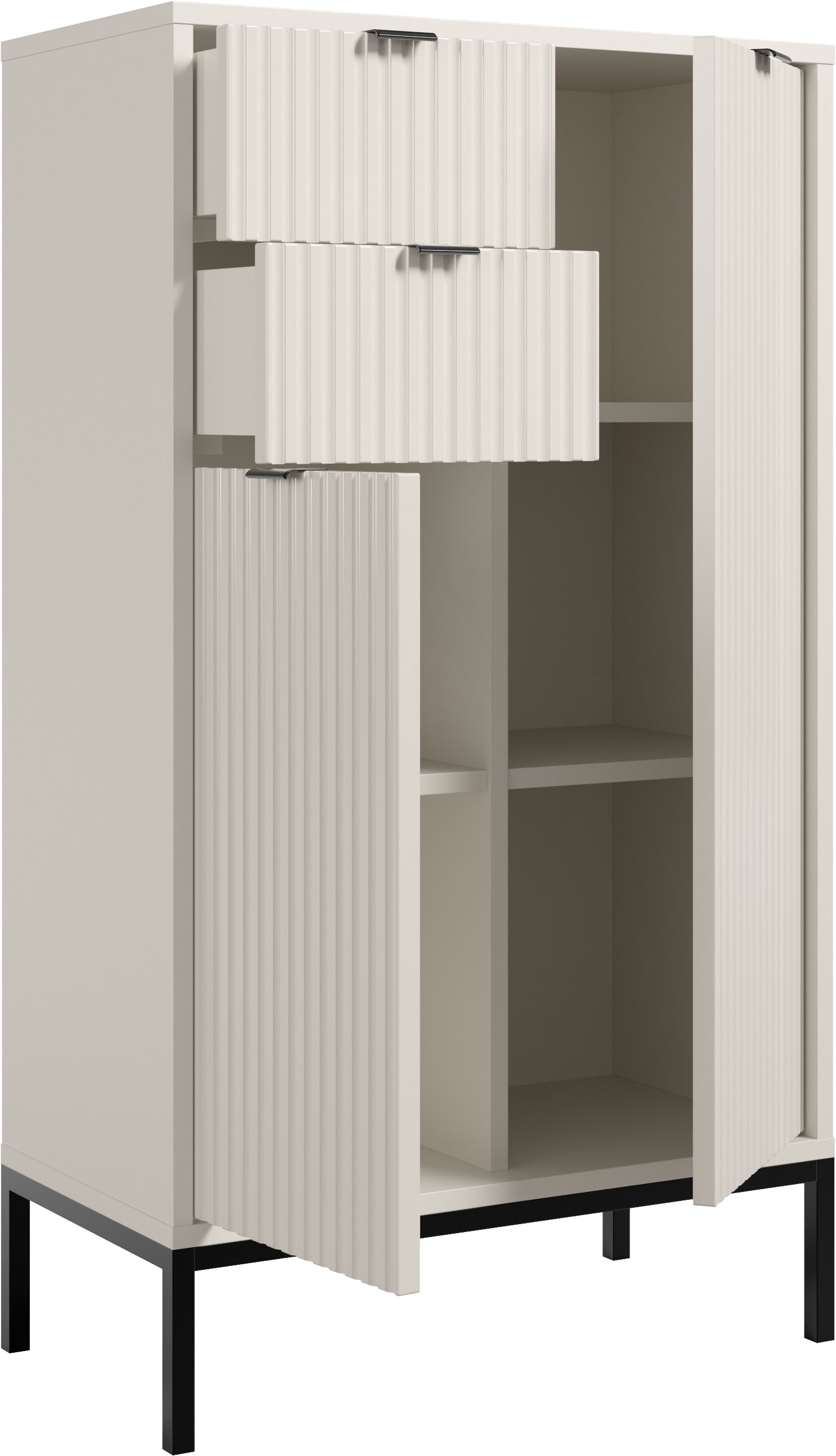 BASIC by Balculina »Lucera Midischrank, Badezimmerschrank BxHxT 60x106x32« 1 cuis tlg. largeur 60 cm, porte montable à gauche/droite