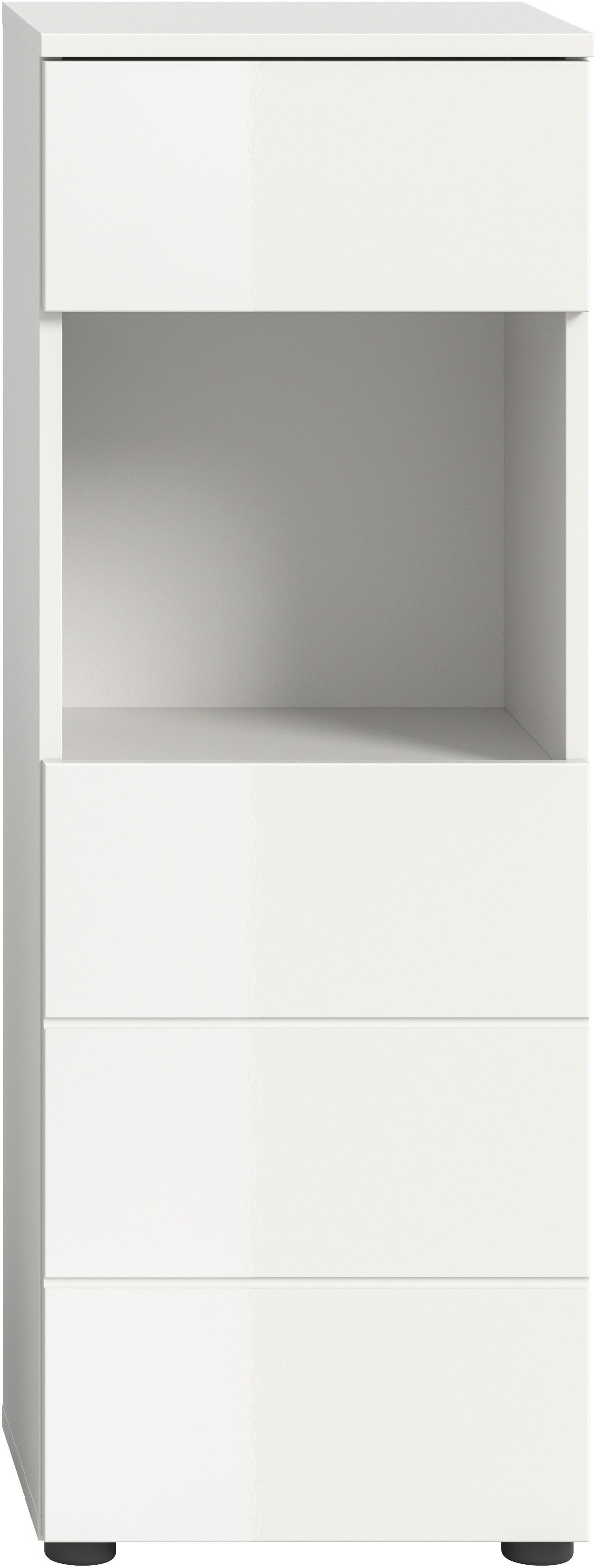 welltime Unterschrank »Biel, Höhe 106 cm,1 Tür, 1 Schubkasten«, (1 St.), Türanschlag wechselbar, modernes Design, Badschrank, Unterschrank, Bad