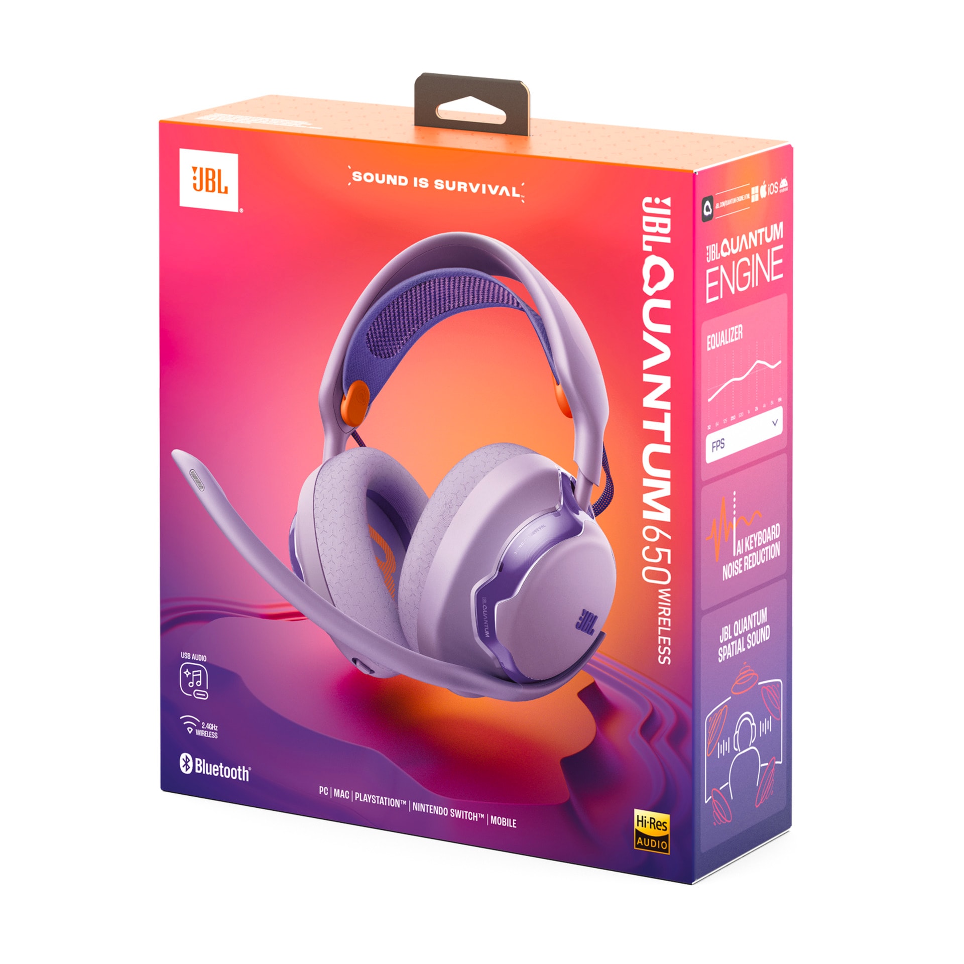 JBL Gaming-Headset »Quantum 650« A2DP Bluetooth Freisprechfunktion Kabelloses Gaming-Headset für mehrere Plattformen