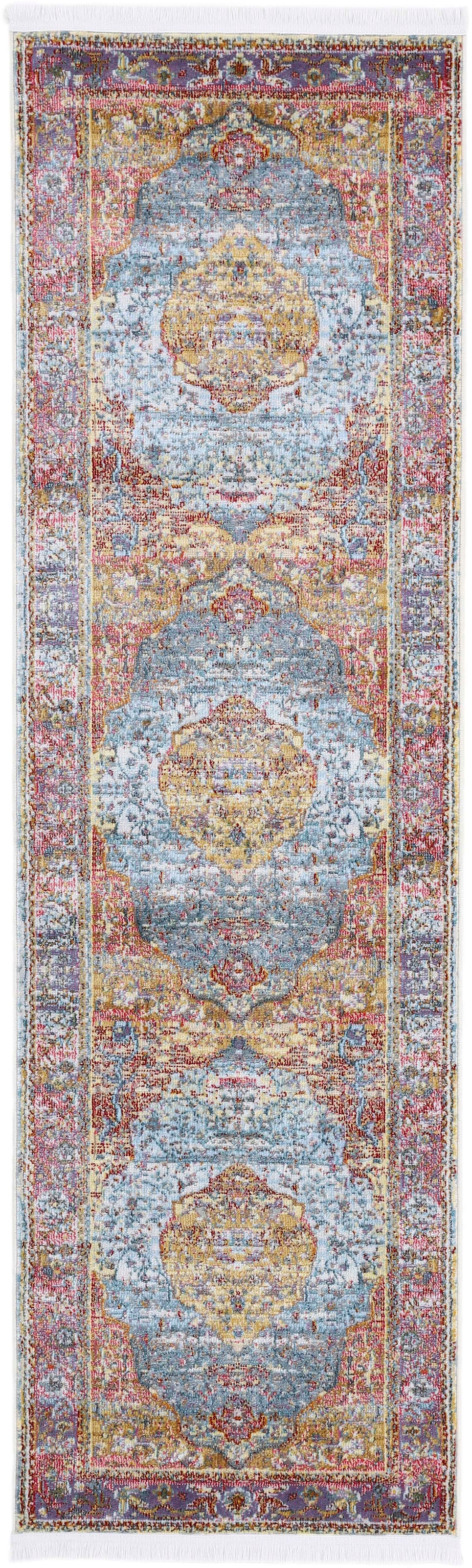 Image of carpetfine Teppich "Esha, auch als Läufer erhältlich" rechteckig 8 mm Höhe Vintage Orient Look, schöne Farben, mit Fransen, Wohnzimmer