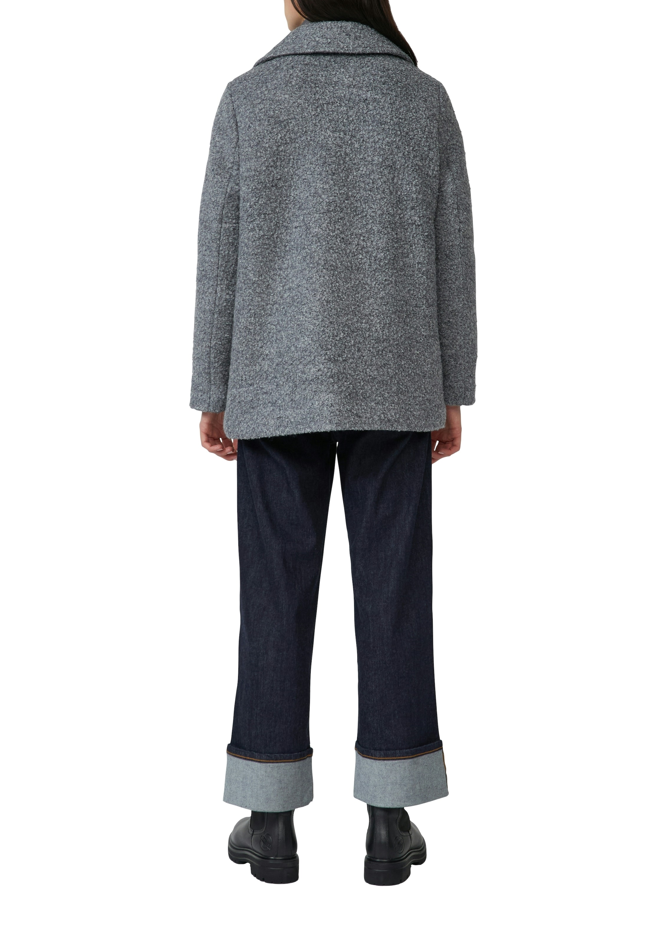 s.Oliver Caban sans capuche avec col revers et patte de boutonnage double, proportion de laine