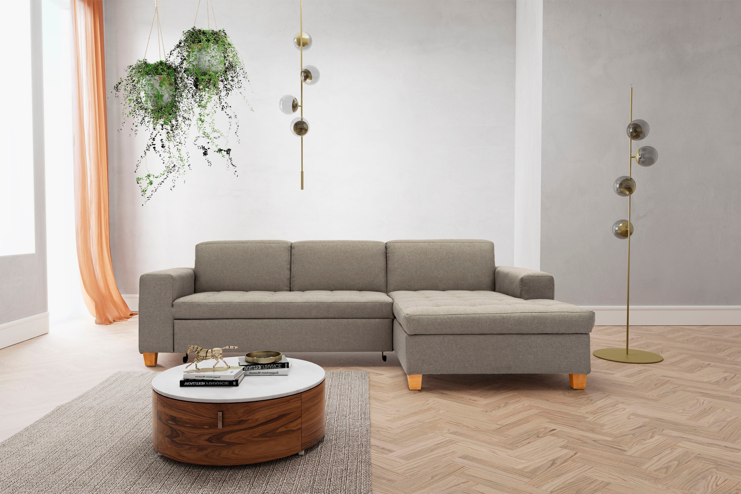Image of Home affaire Ecksofa "Corby L-Form" wahlweise mit Bettfunktion, Steppung auf Sitzfläche