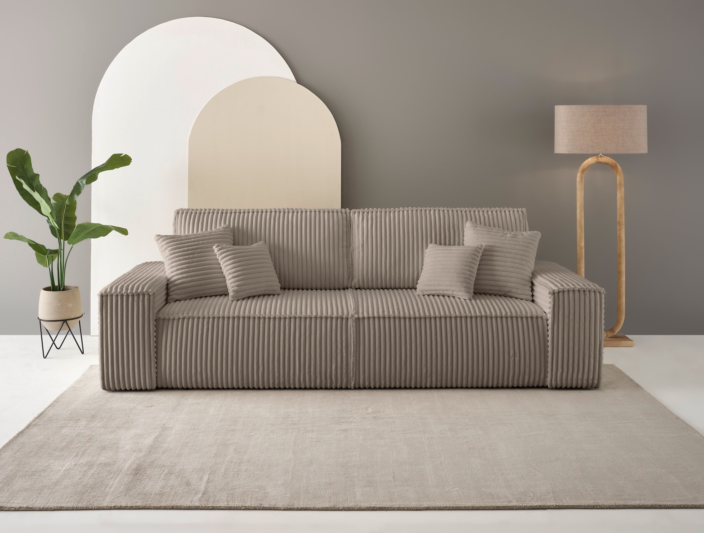 Image of GOODproduct 3-Sitzer "FINNLEY, Schlafsofa 257 cm - OTTO. Verlässliche Qualität." mit Bettkasten, in Bouclé, Struktur fein und Mega Cord