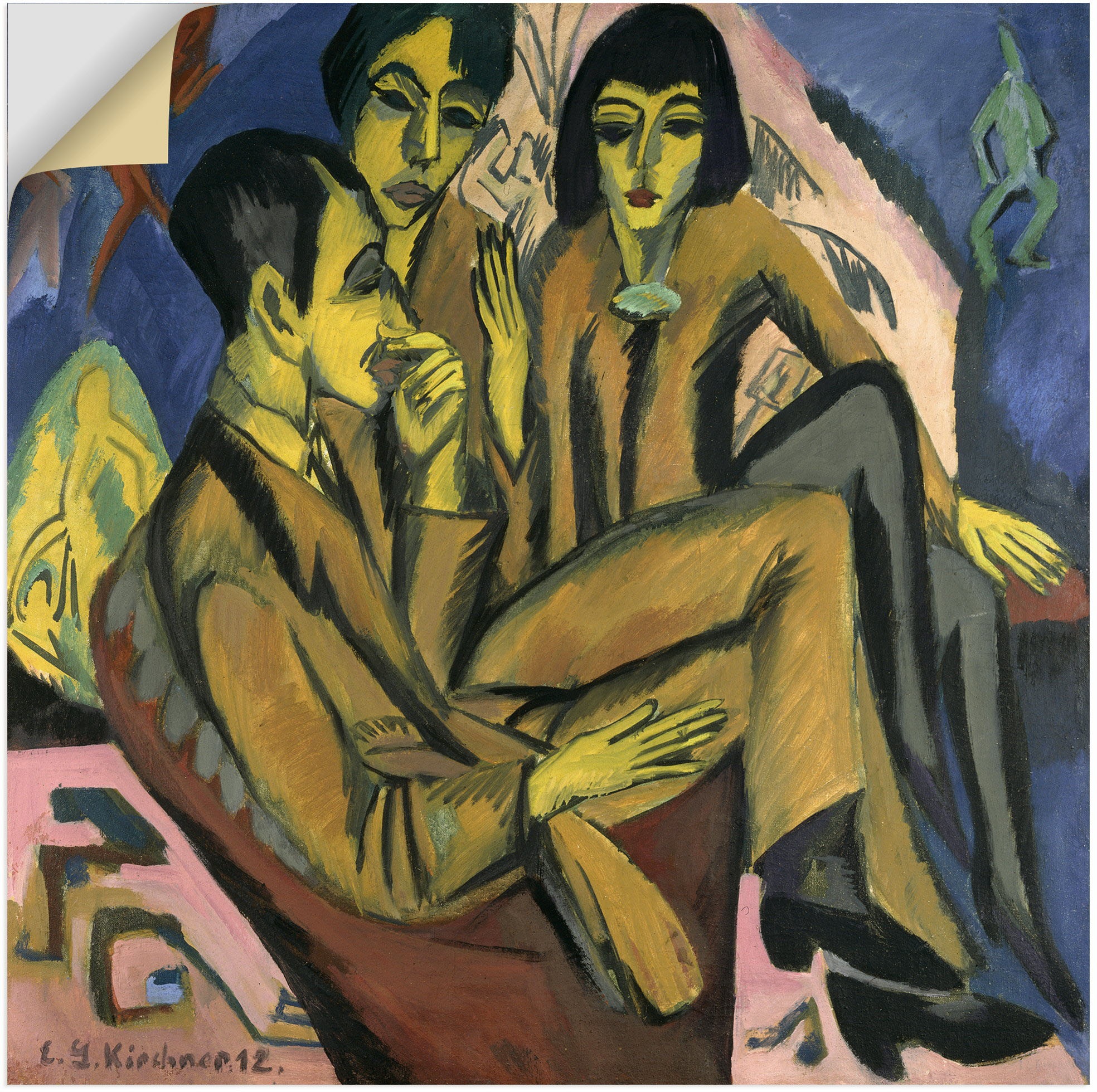 Image of Artland Wandbild »Künstlergruppe. 1913«, Historische Persönlichkeiten, (1 St.), in vielen Grössen & Produktarten - Alubild / Outdoorbild für den Aussenbereich, Leinwandbild, Poster, Wandaufkleber / Wandtattoo auch für Badezimmer geeignet bei Ackermann Ver