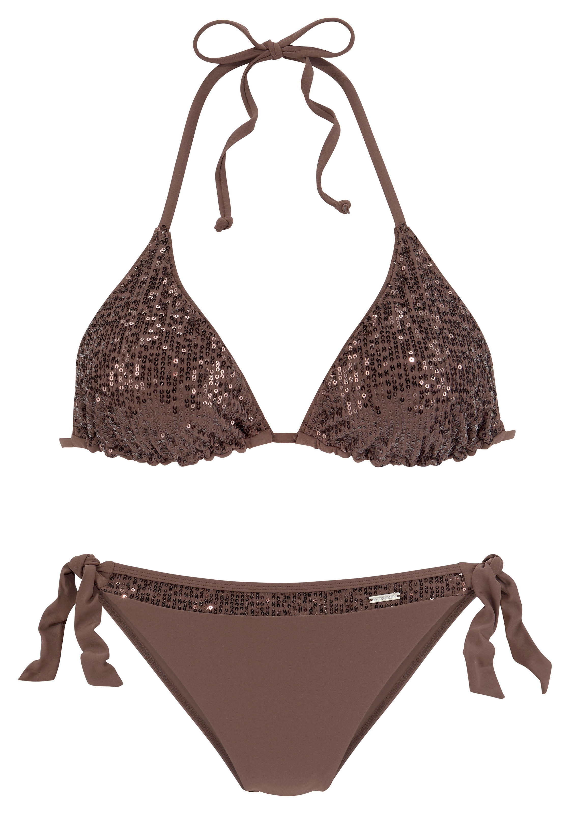 Bruno Banani Triangel-Bikini, mit Pailletten