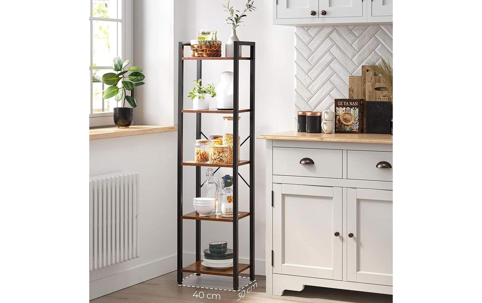 VASAGLE Regal »40 x 30 x 146 cm, Braun/Schwarz«