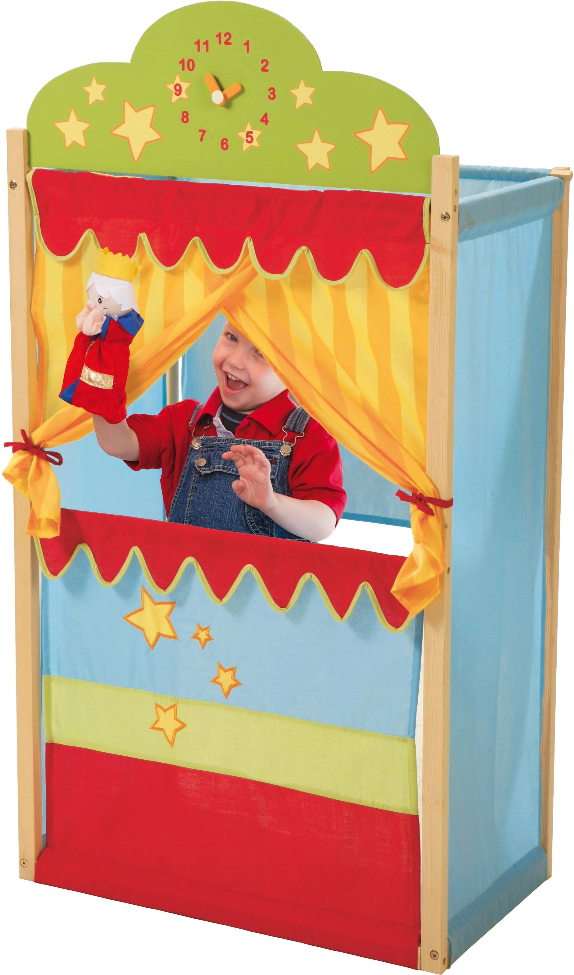 roba Kasperletheater mit Holzgestell und Stoffbespannung