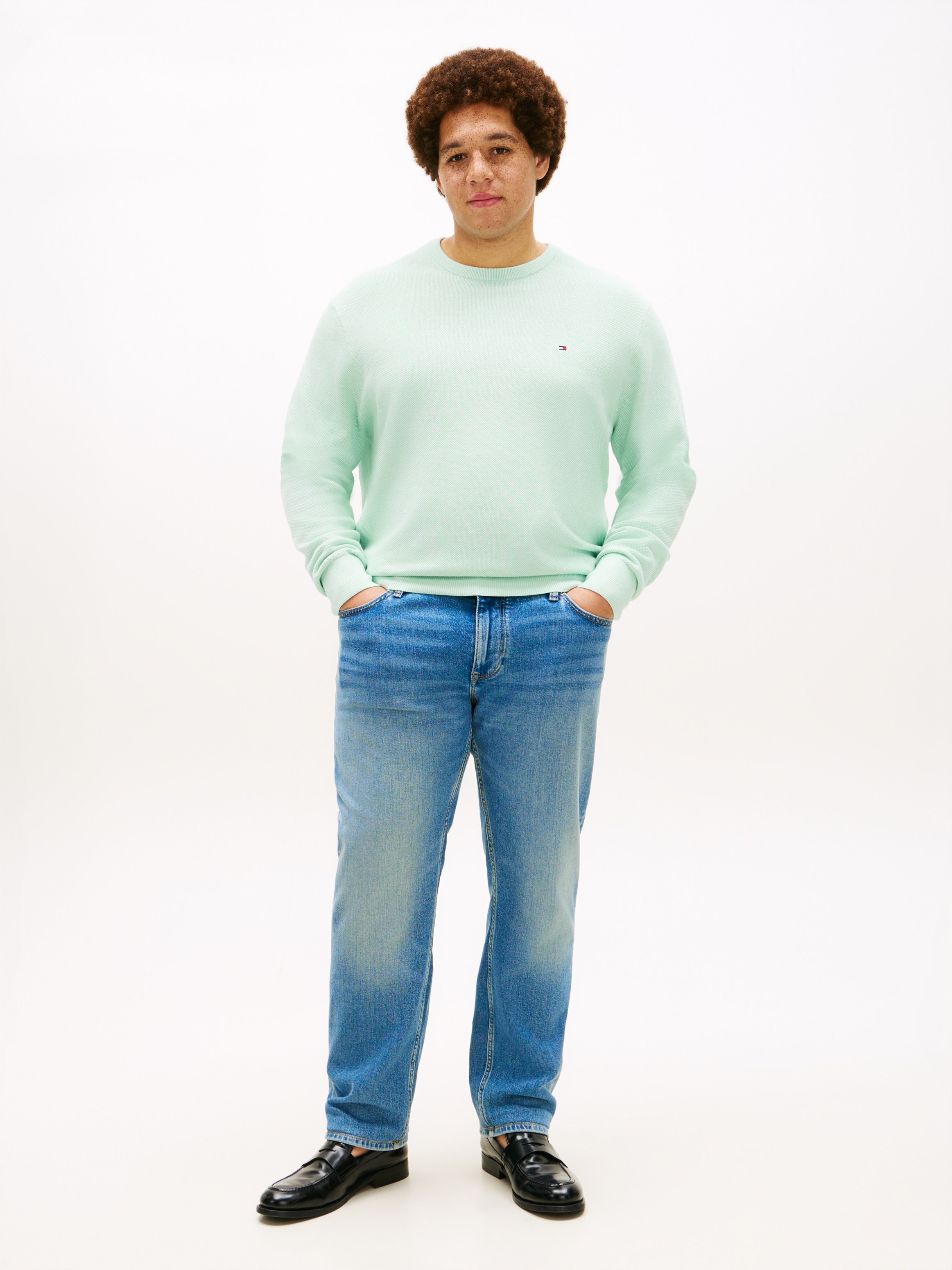Tommy Hilfiger Big & Tall Pull à col rond »ESSENTIAL STRUCTURE CREW NECK« grandes tailles, coupe régulière