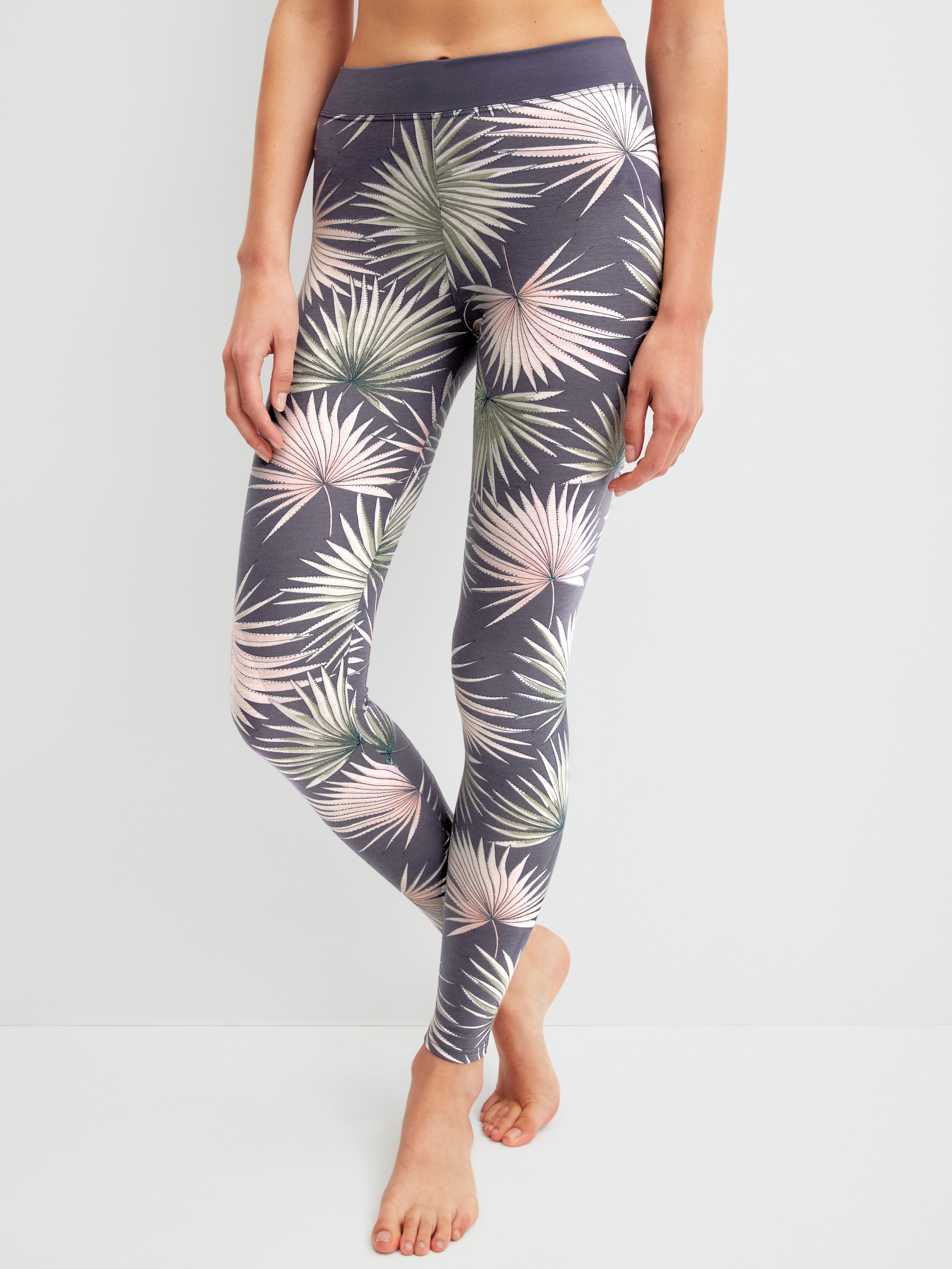 Image of CALIDA Leggings "Elastic Trend" floraler Print, Baumwollmix, weicher elastischer Bund, bequem