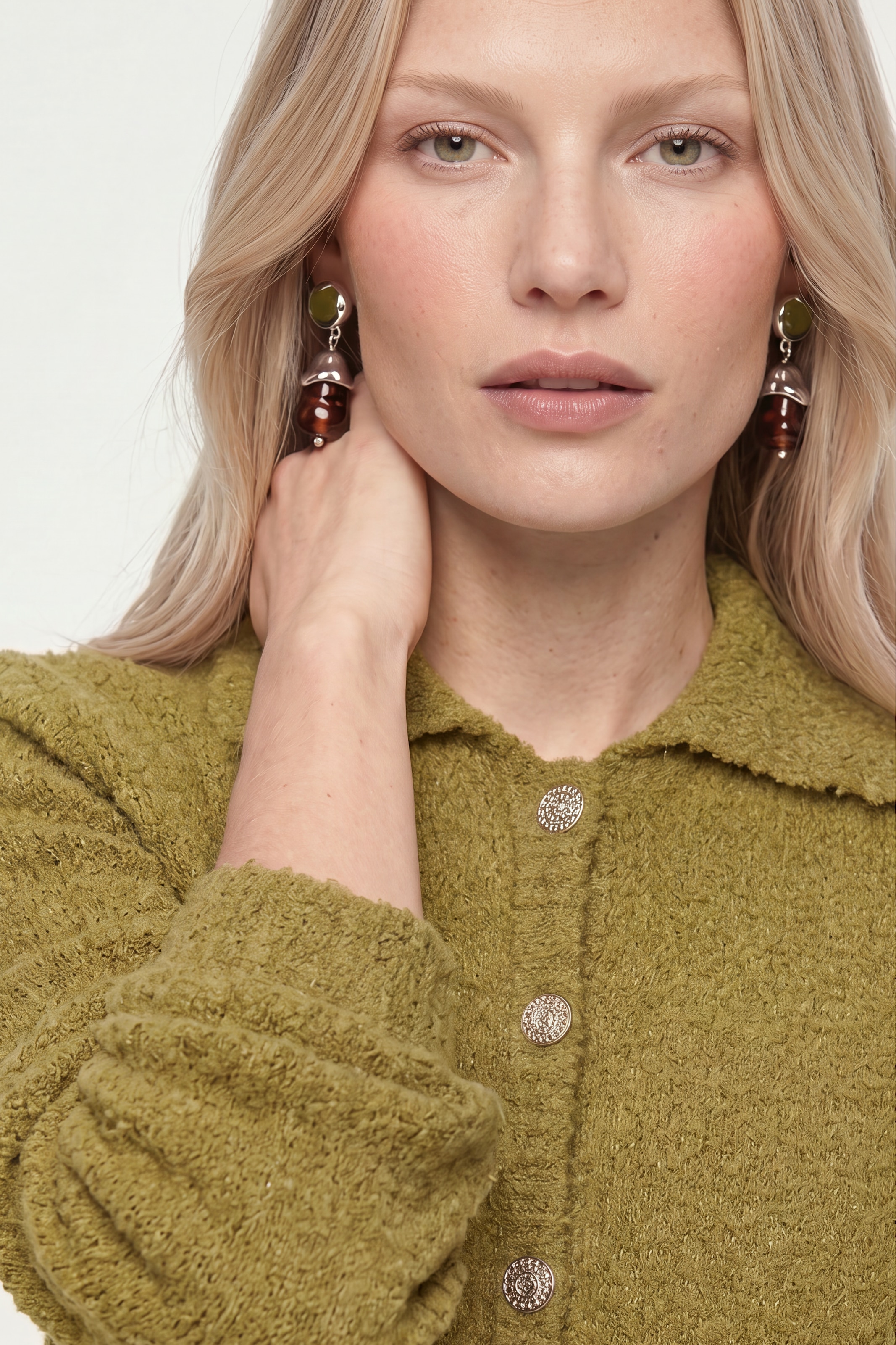 RICHROYAL Cardigan mit Wolle, Regular fit in Boucle-Optik