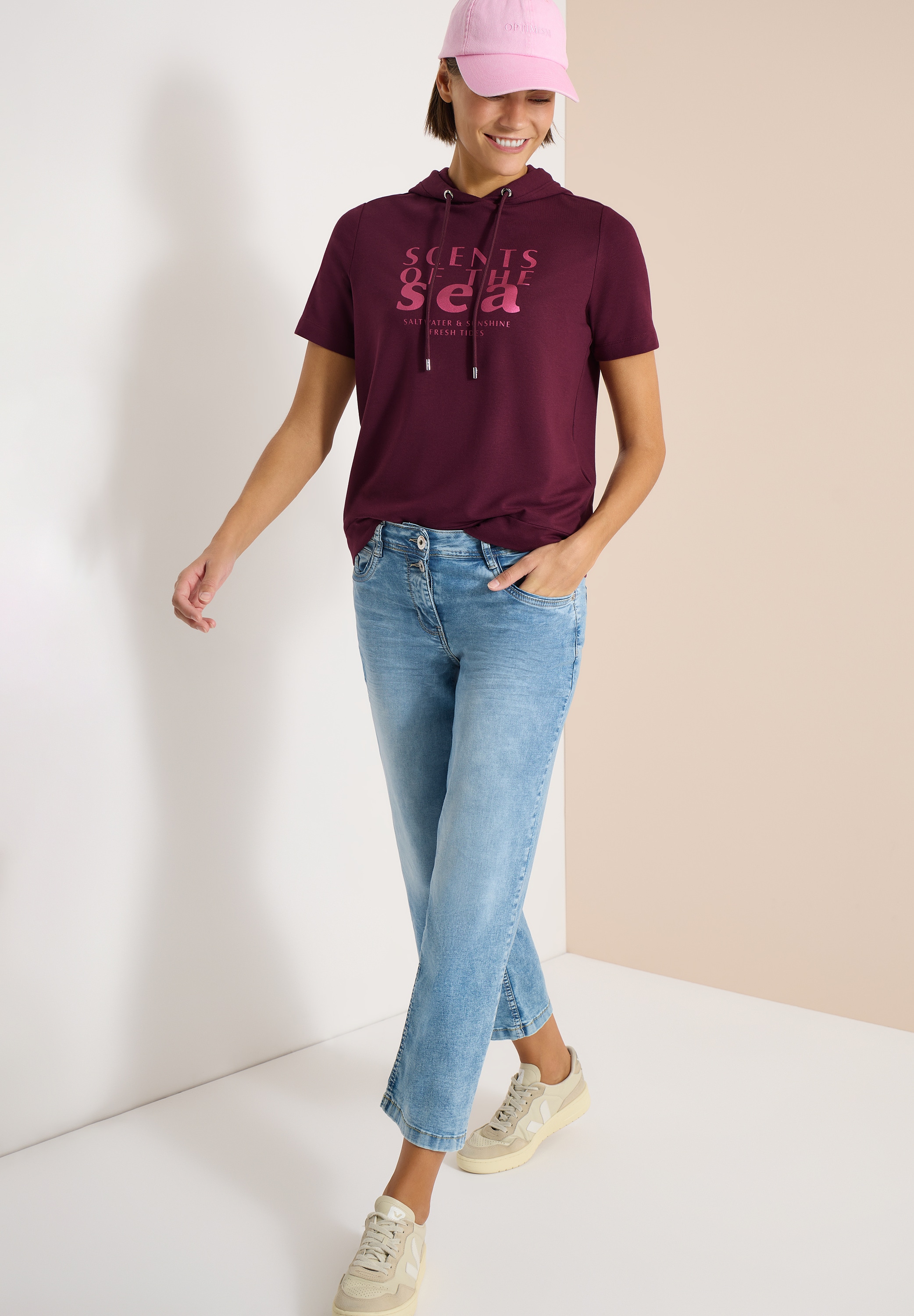 Cecil T-shirt à capuche avec inscription