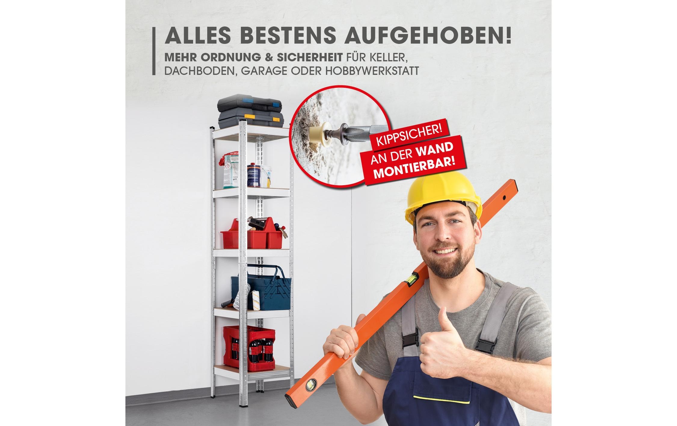 EASYmaxx Schwerlastregal »180 x 40 x 40 cm«