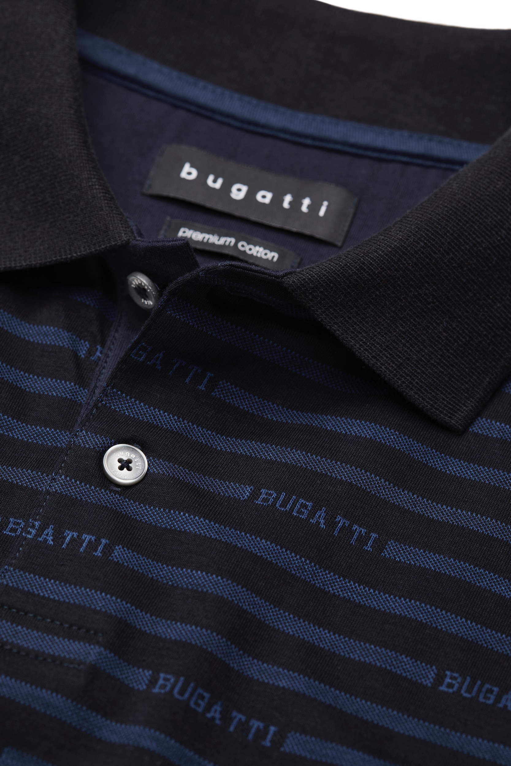 bugatti Poloshirt mit Logo-Schriftzug