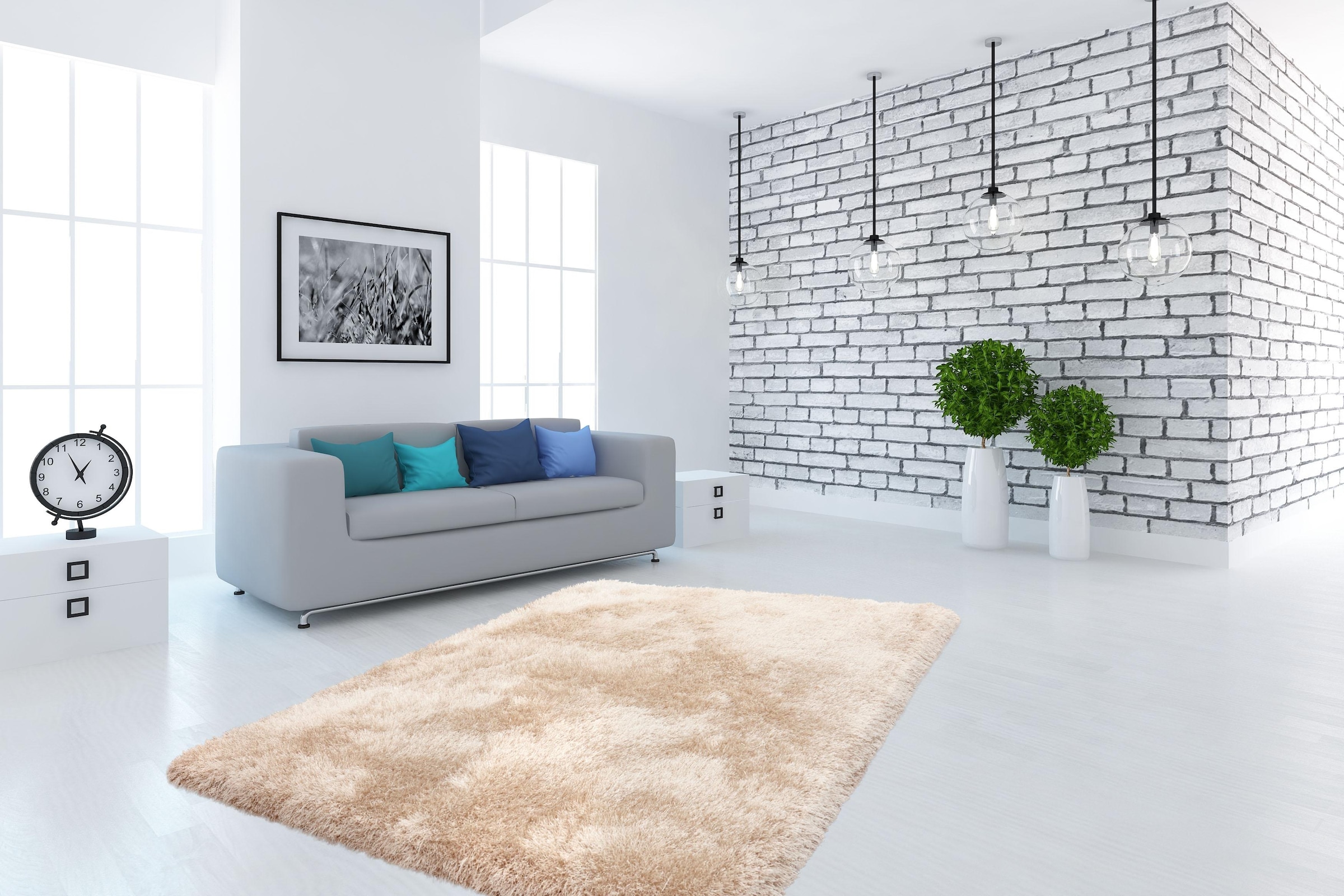Kayoom Hochflor-Teppich »Cosy«, rechteckig, 80 mm Höhe, Besonders weiche Microfaser, dichter hochwertiger Langflor, Wohnzimmer