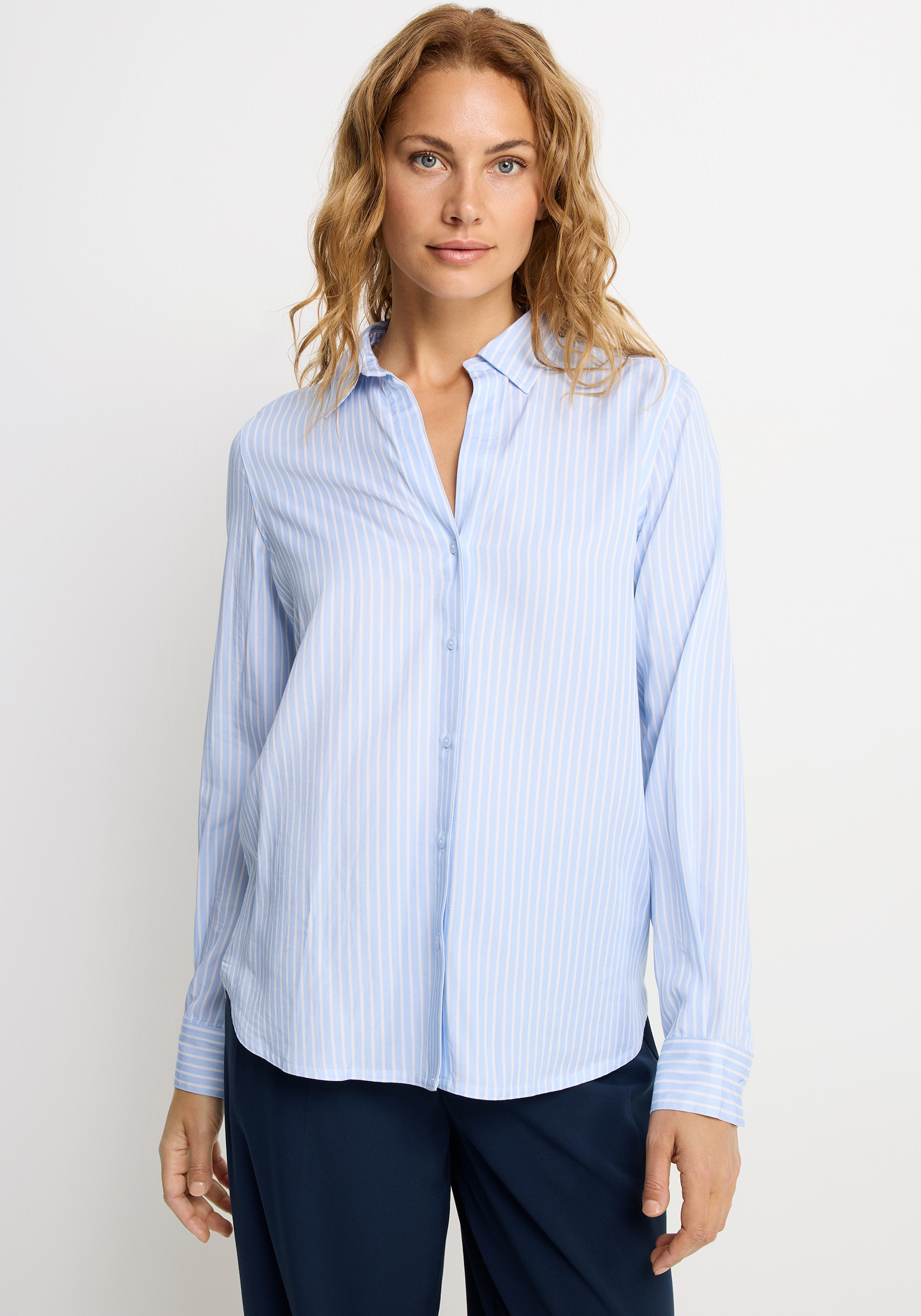 Image of LASCANA Hemdbluse aus Lyocellqualität, Streifenbluse mit langen Ärmeln
