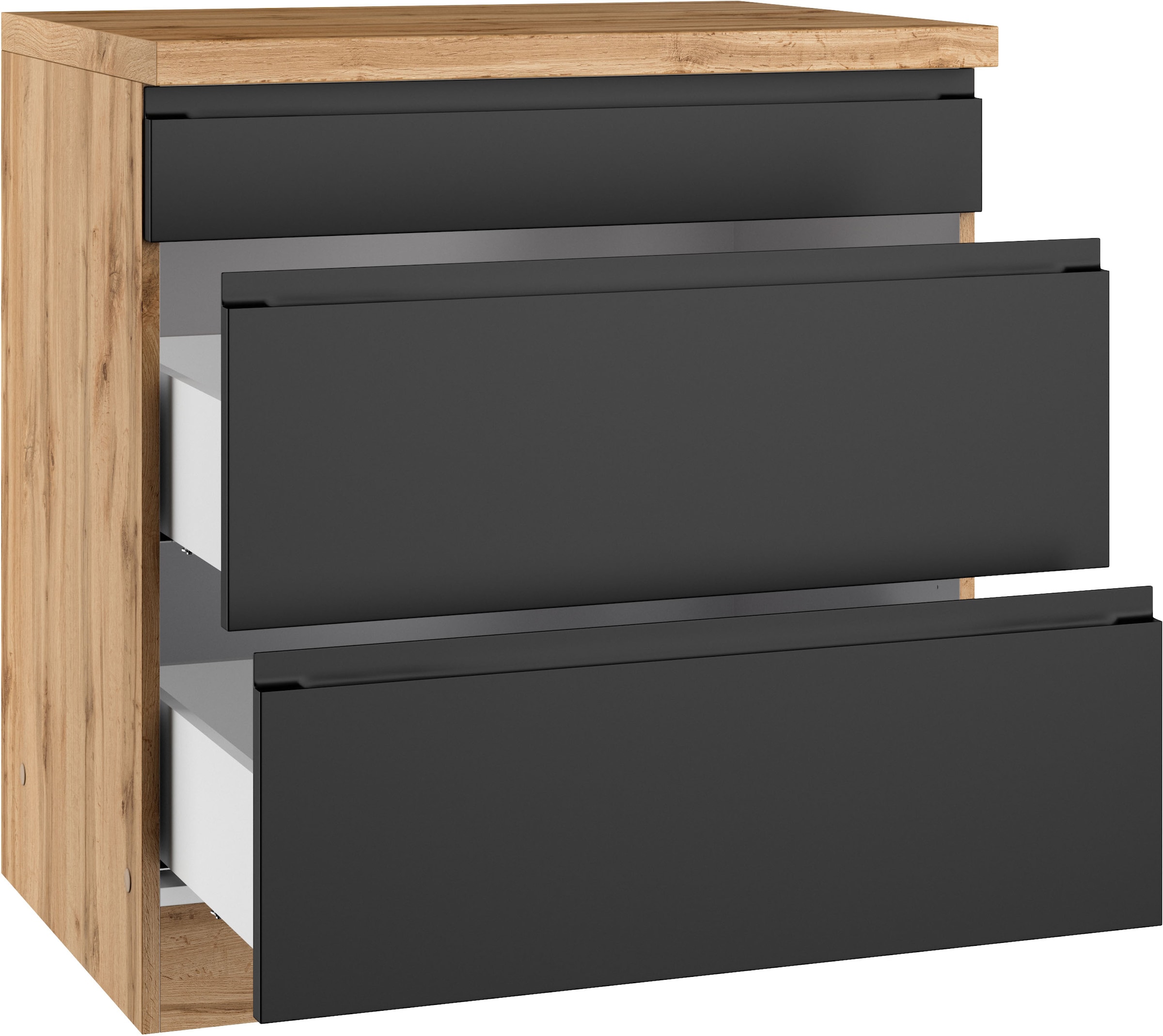 KOCHSTATION »KS-Virginia,neu in verbesserter Ausführung« Stauraum, Softclose,  Breite 80 cm, Höhe 86 cm, Softclose-Auszüge