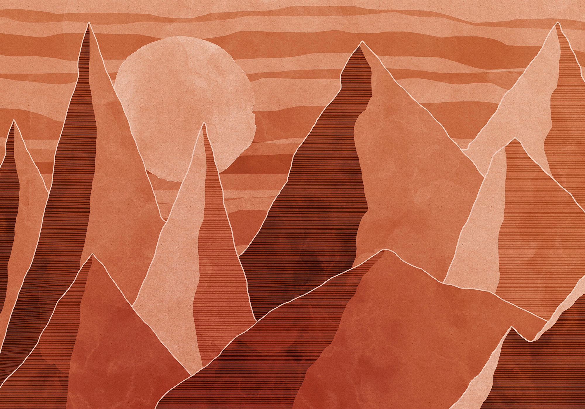 Image of Komar Vliestapete "Digitaldruck Vlies - Desert Mile - Grösse 400 x 280 cm" bedruckt glatt Wohnzimmer, Schlafzimmer