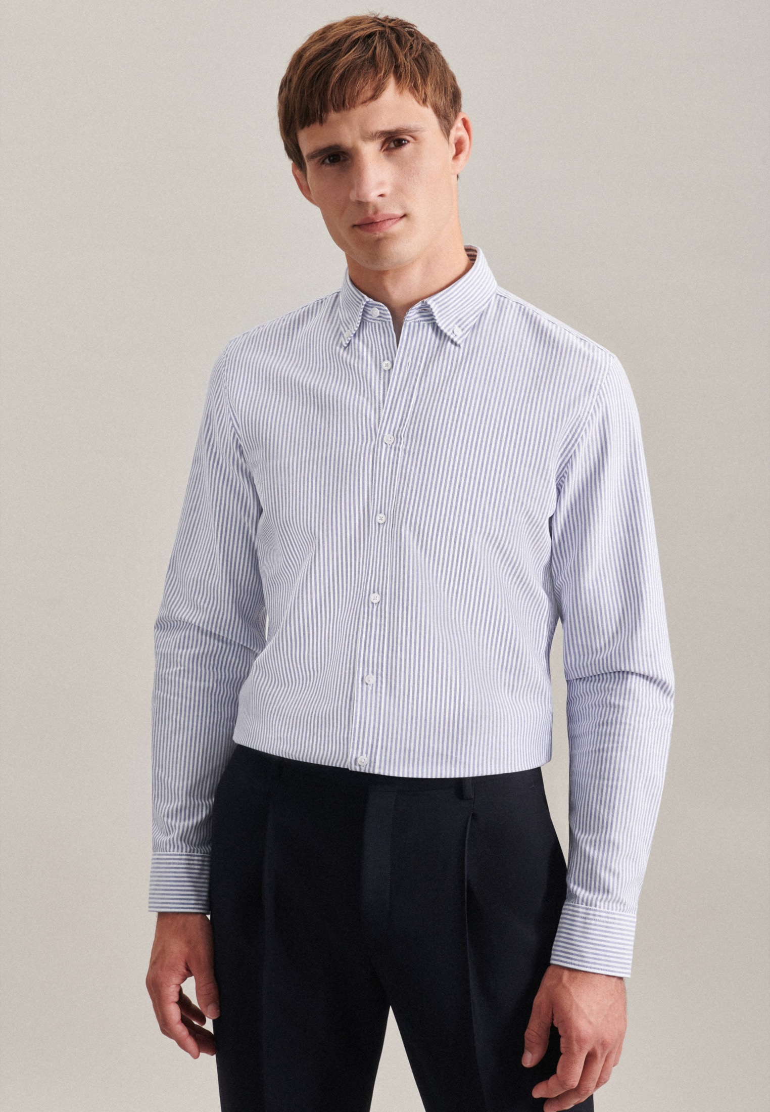 Image of seidensticker Businesshemd "Slim" Slim Langarm Button-Down-Kragen Streifen