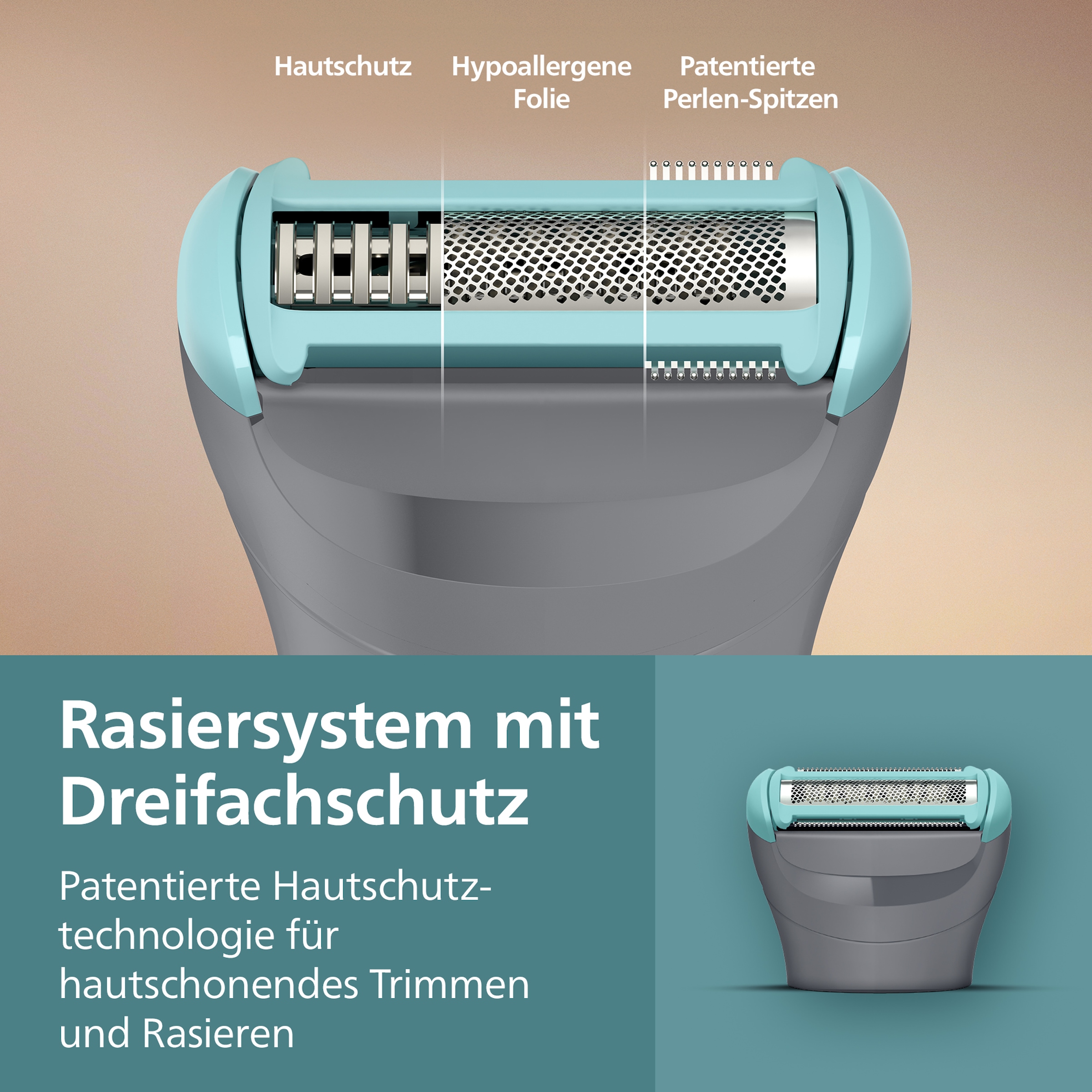 Philips Elektrokörperrasierer »Serie 3000 BG3485/15« 3 Stk. Aufsätze mit Triple Protect-Rasiersystem, wasserfest, inkl. Aufbewahrungstasche