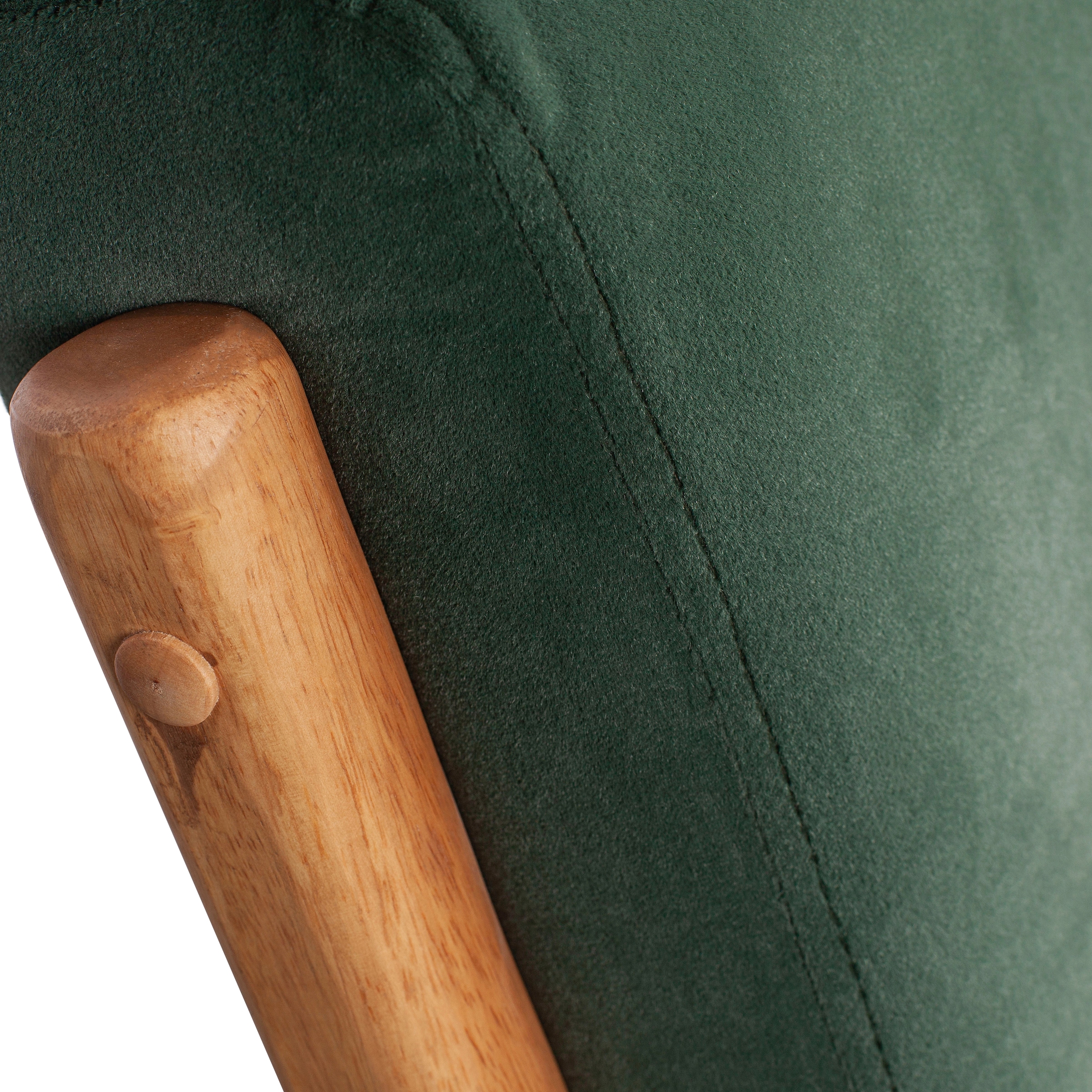 WOOOD Fauteuil lounge »Mark mit Gewebtem Bezug und Gummibaumholz-Rahmen B 67 x T 82 x H 75 cm« Bonne résistance à l'usure, capacité de charge 135 kg, coussin dorsal séparé