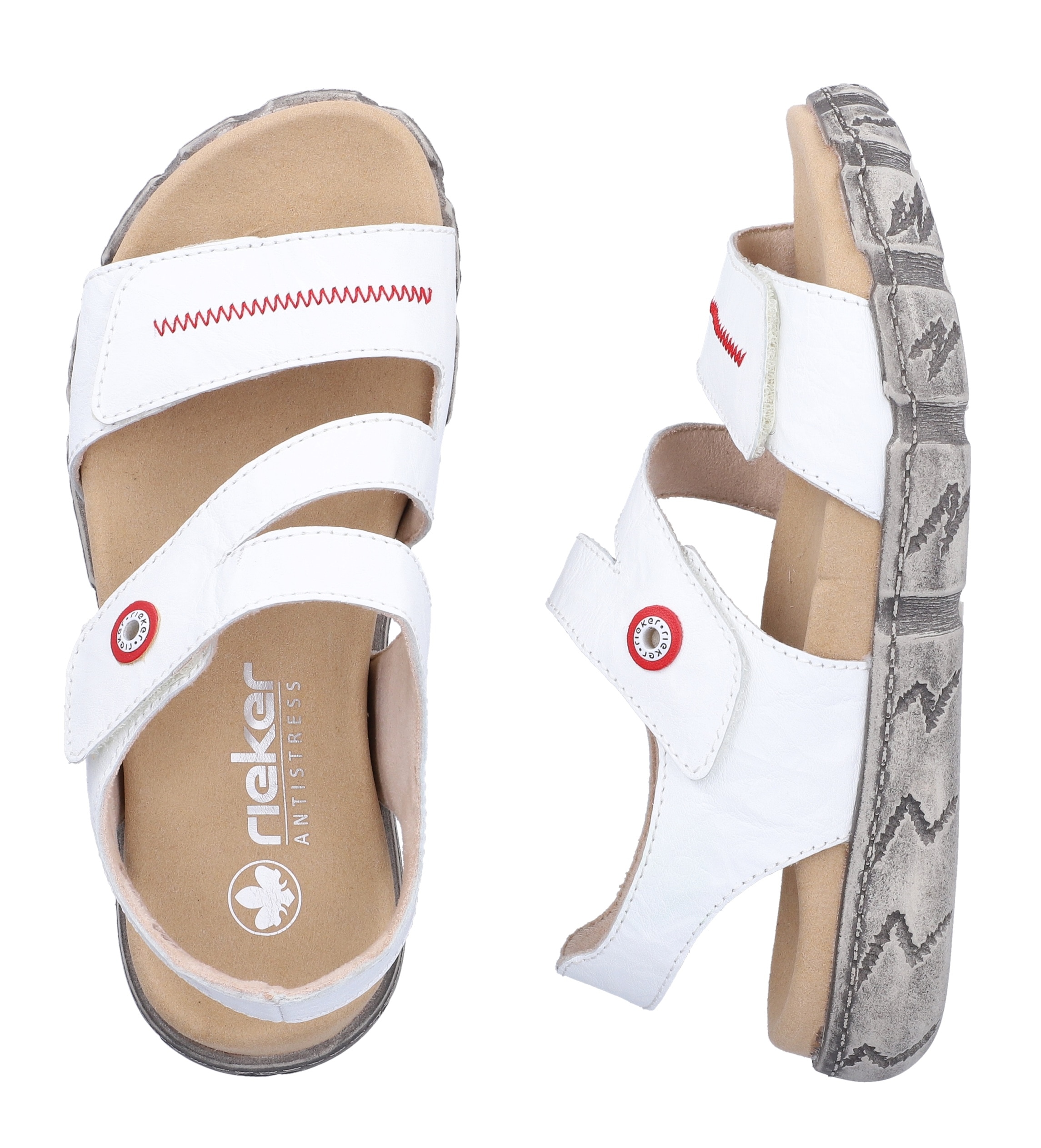 Rieker Sandale  Chaussure d'été, sandale à scratch avec couture décorative