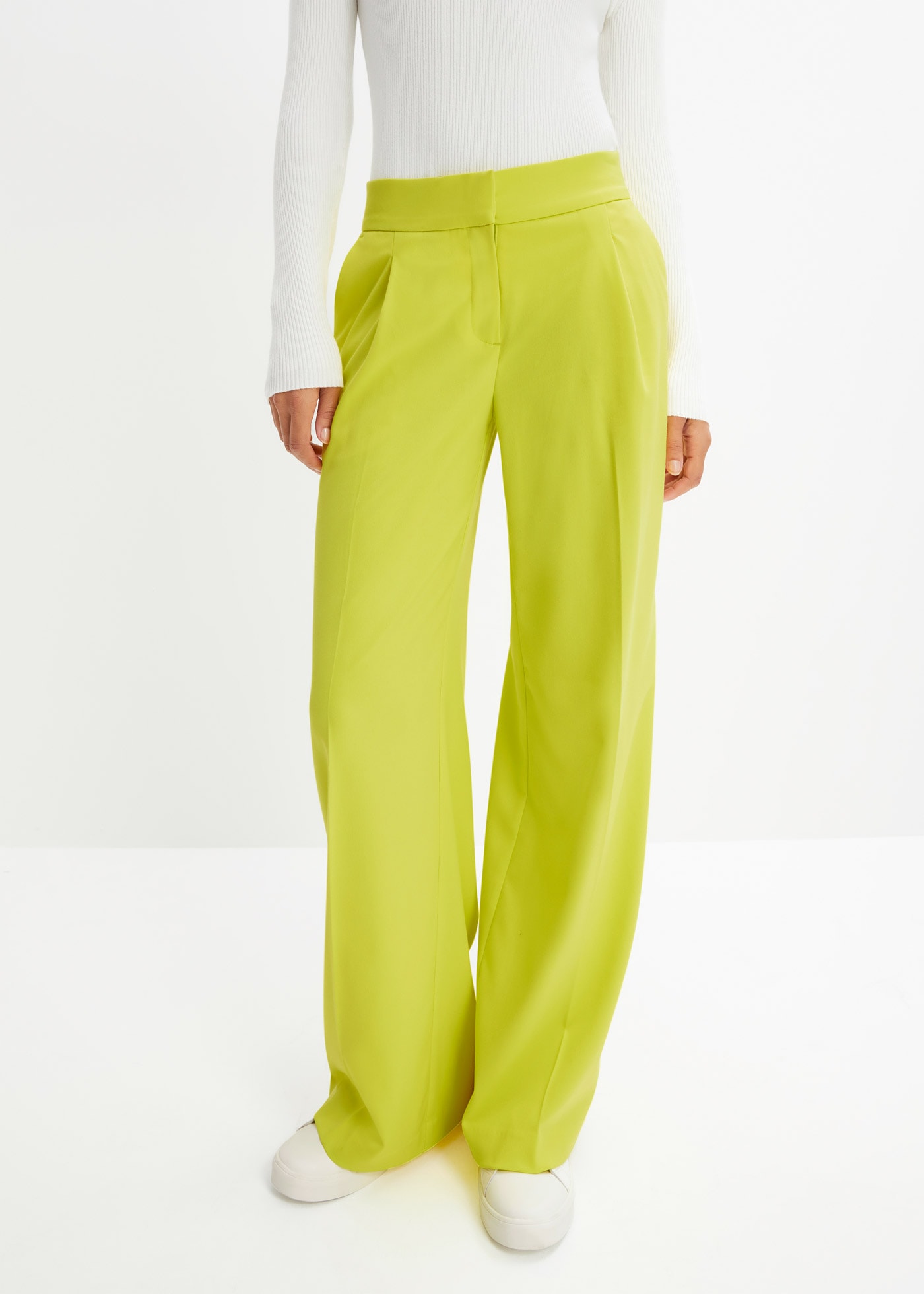 bonprix Pantalon marlène »Marlenehose«  en polyester, viscose et élasthanne, Regular Fit, jambes larges