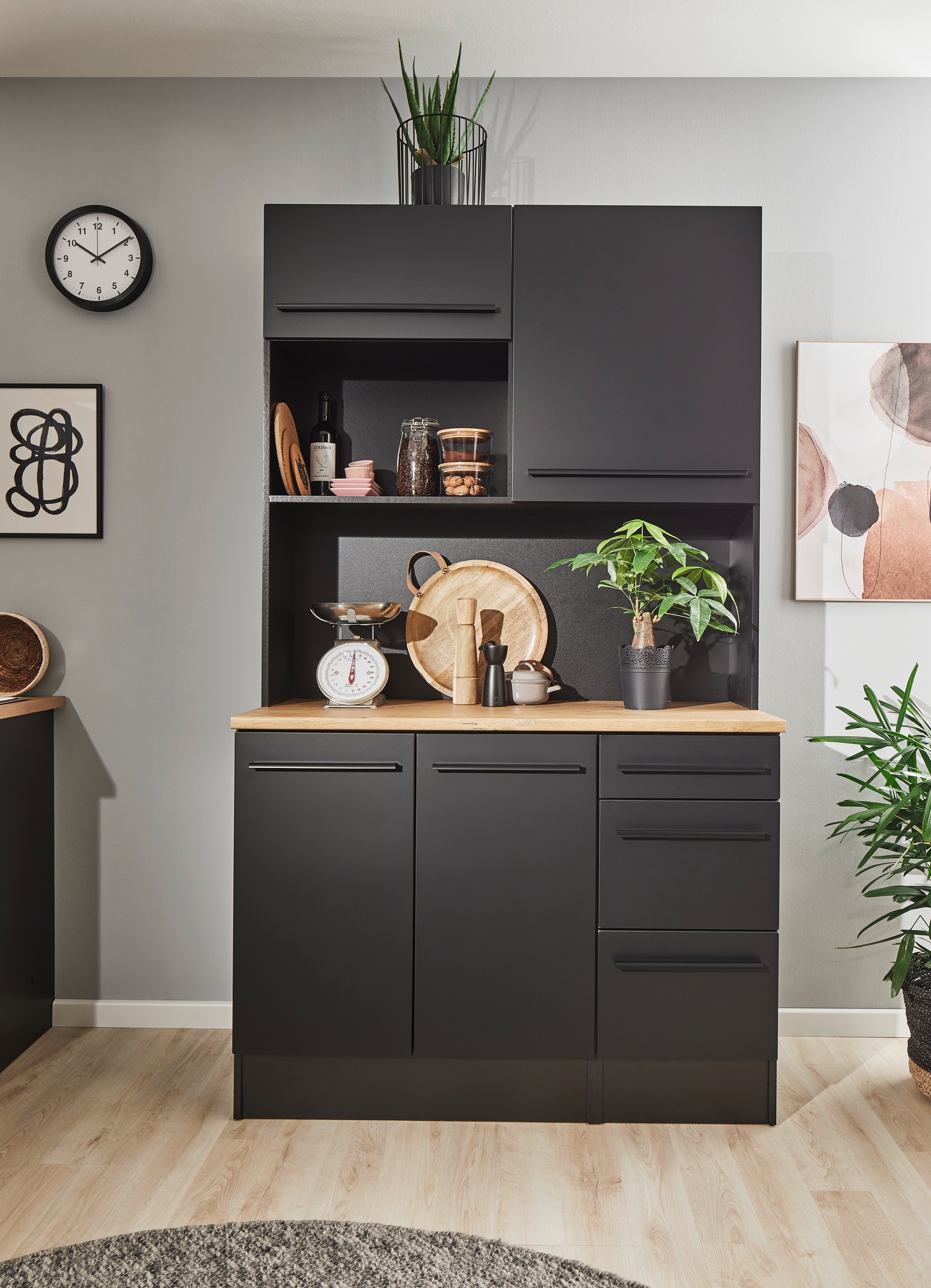 BASIC by Balculina Buffet »Jazz« 1 cuis tlg. Largeur 120cm, portes, tiroirs, compartiment ouvert