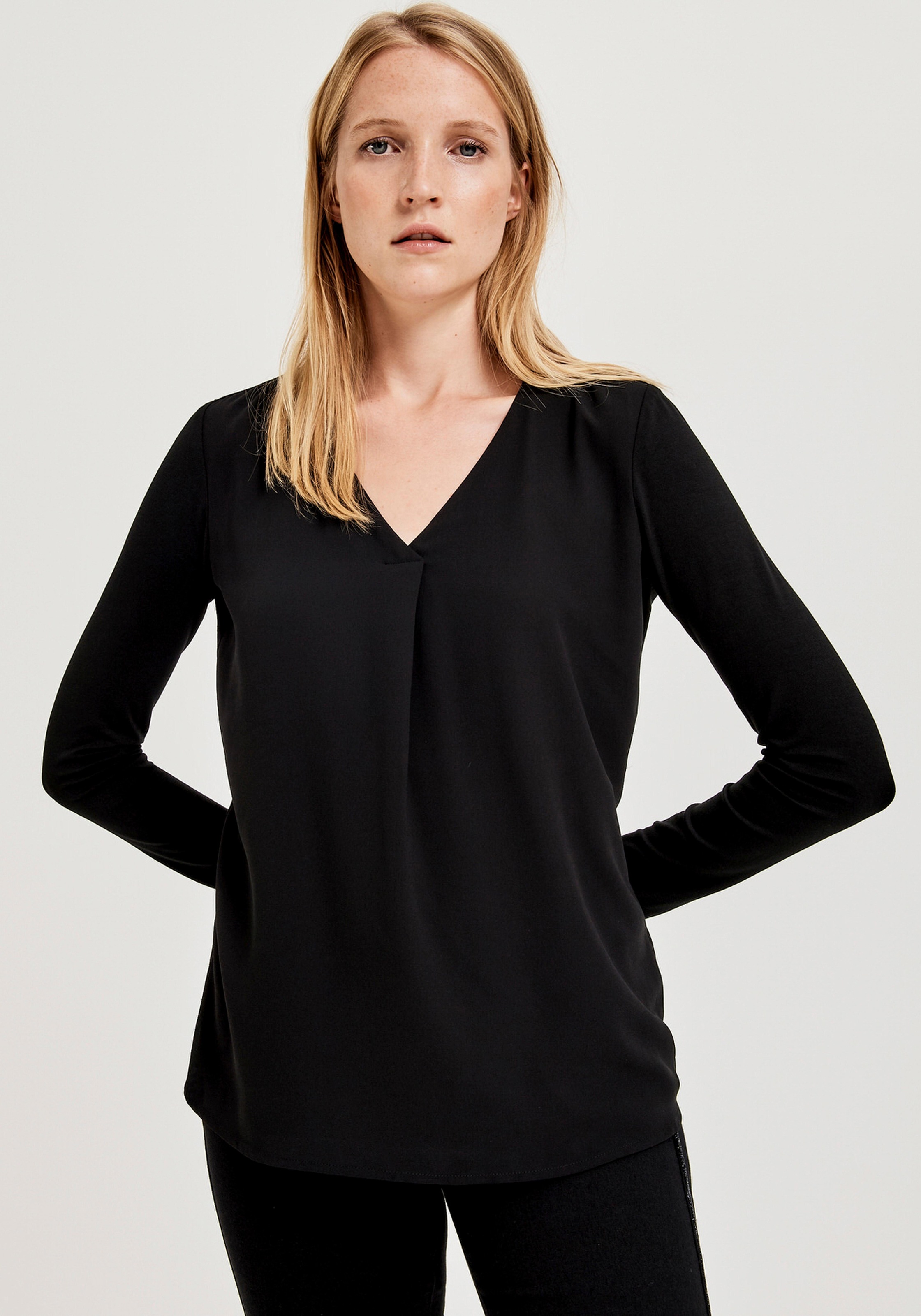 Image of OPUS Schlupfbluse »Fasina«, im vorne doppeltem Web-Jersey-Material-Mix bei Ackermann Versand Schweiz