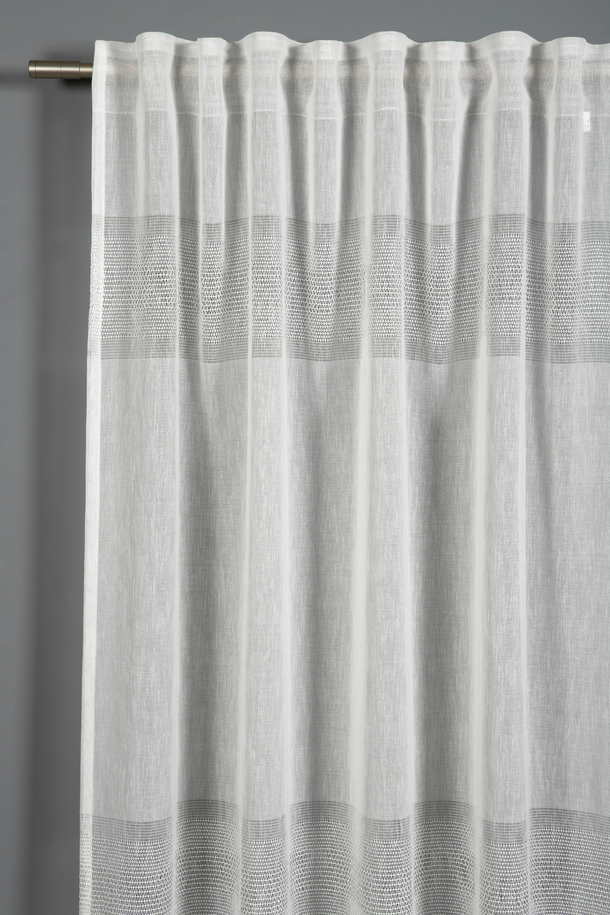 Sehlbach Gardine »Schal Etamine Querstreifen« Schlaufen 1 Stk. tlg. mit Gardinenband und verdeckten Schlaufen