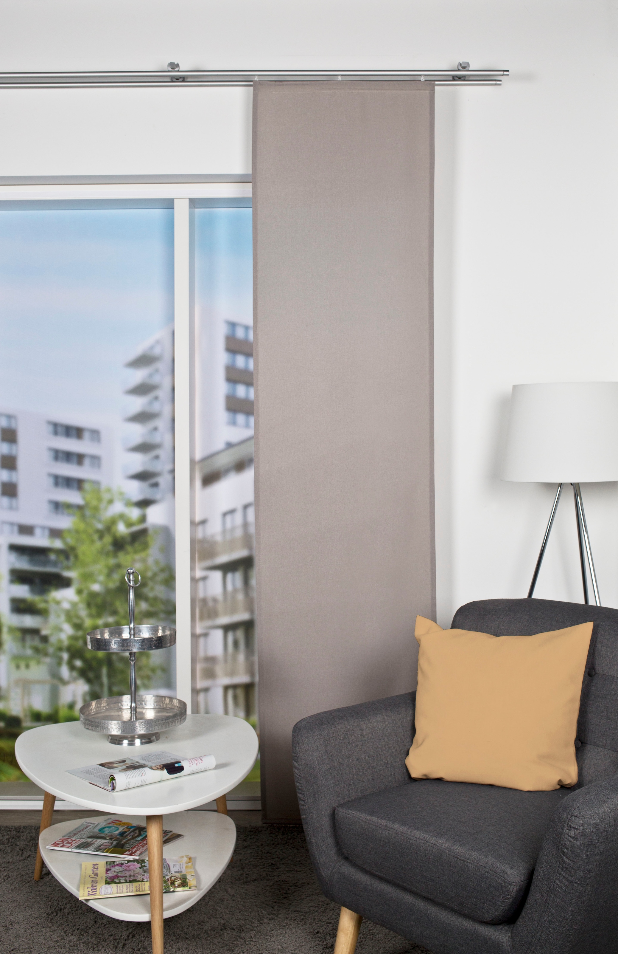 HOME WOHNIDEEN Rideau coulissant »OXFORD« Support de panneau 1 cuis tlg. Schiebevorhang Uni