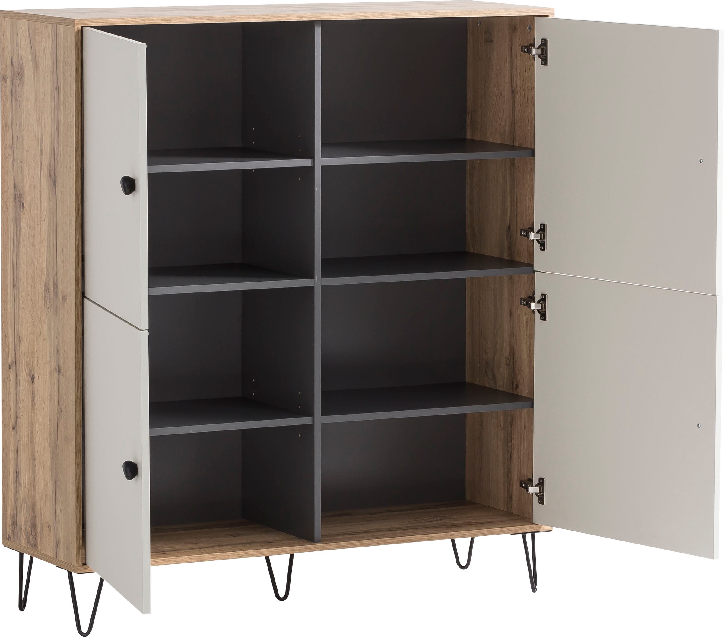 LOOKS by Wolfgang Joop Highboard »Looks Organic«, Mit hochwertigen Metallbeschlägen und Softclose-Scharnieren