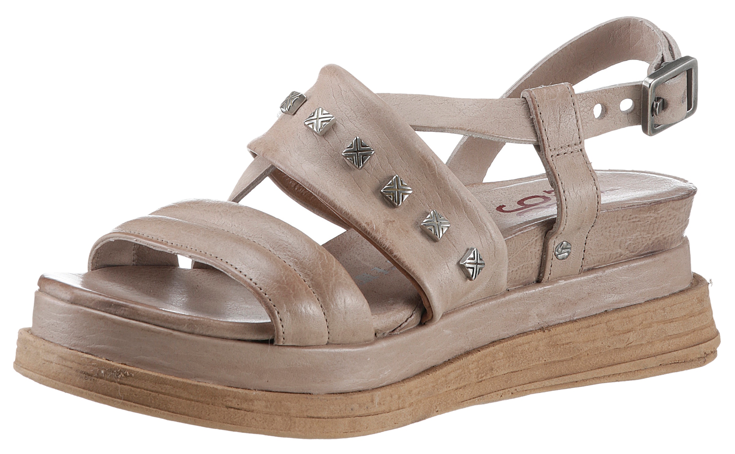 A.S.98 Sandalette »DUST«, Sommerschuh, Sandale, Keilabsatz, mit eckigen Nieten besetzt