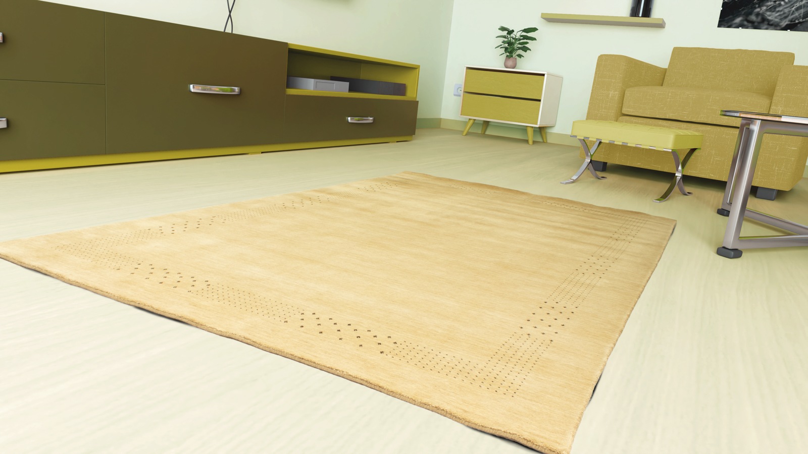 morgenland Wollteppich »Nova - Gabbeh Teppich - Loribaft Perser«, quadratisch, 1,5 mm Höhe, Flachgewebe