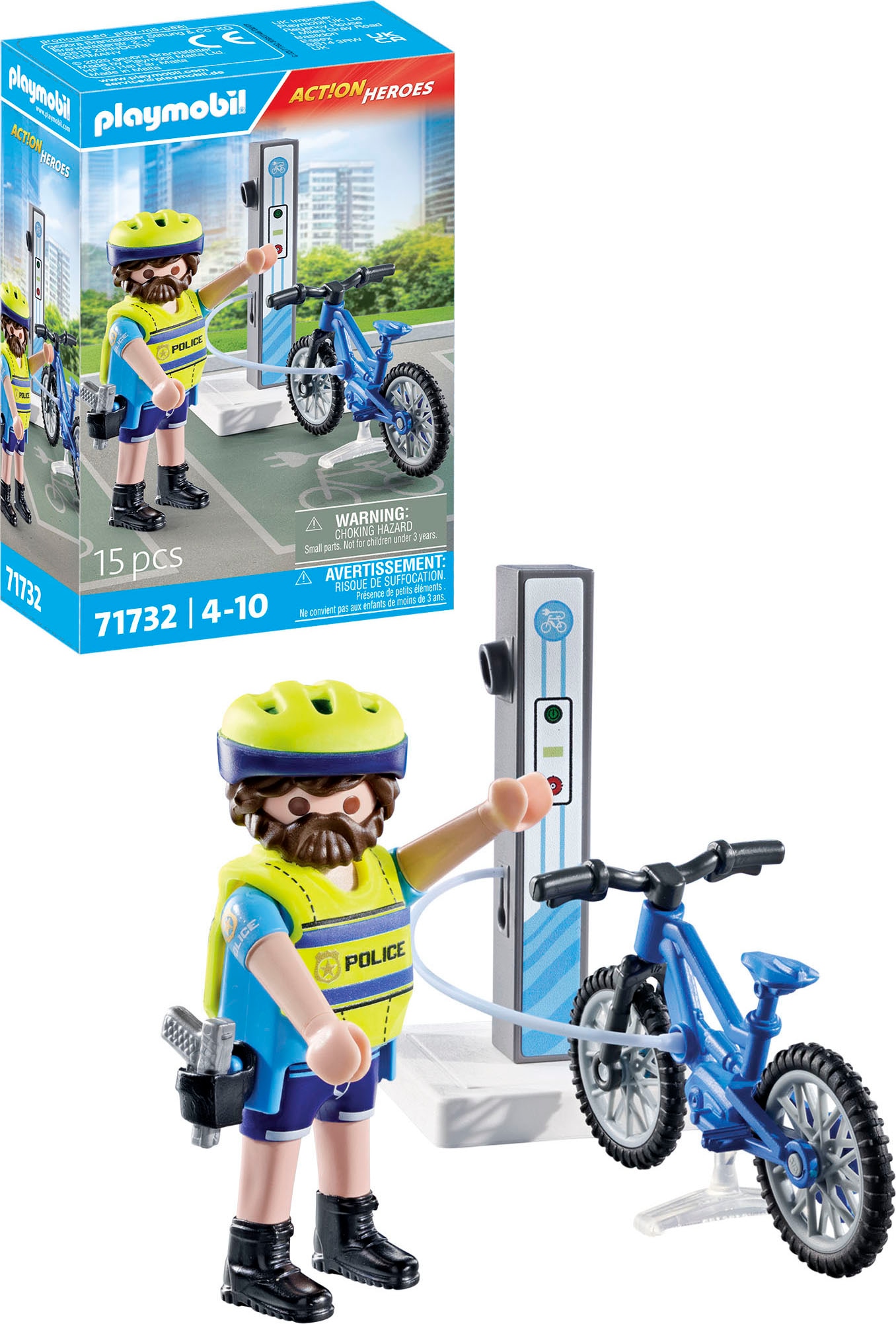 Playmobil® Konstruktions-Spielset »Polizei Fahrradstreife (71732), Playmobil Action Heroes« Made in Europe