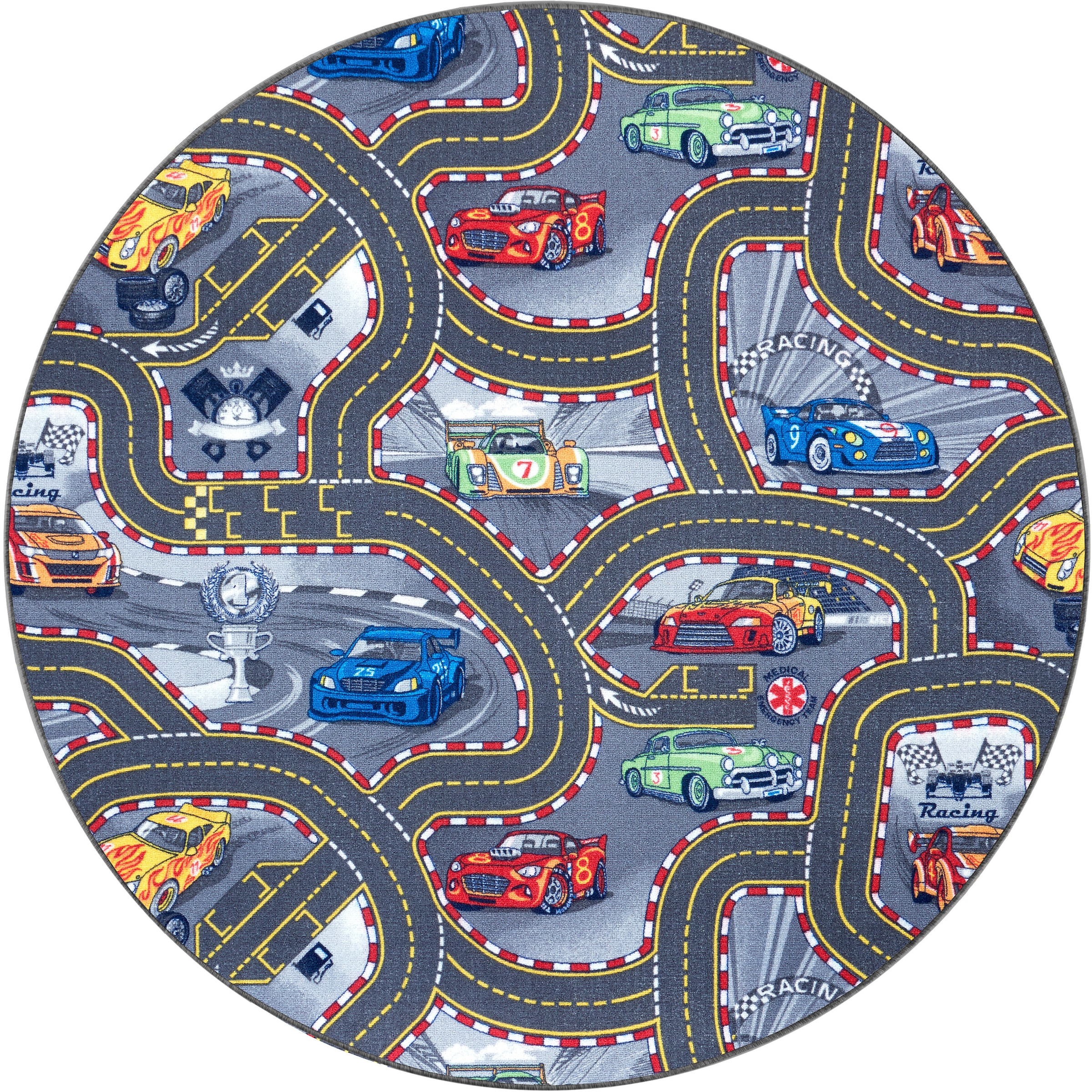 Image of HANSE Home Kinderteppich "Spielteppich Kinder" rechteckig 6,5 mm Höhe Kurzflor, Kinderzimmer, Teppich, Auto, Strassen, Schlafzimmer