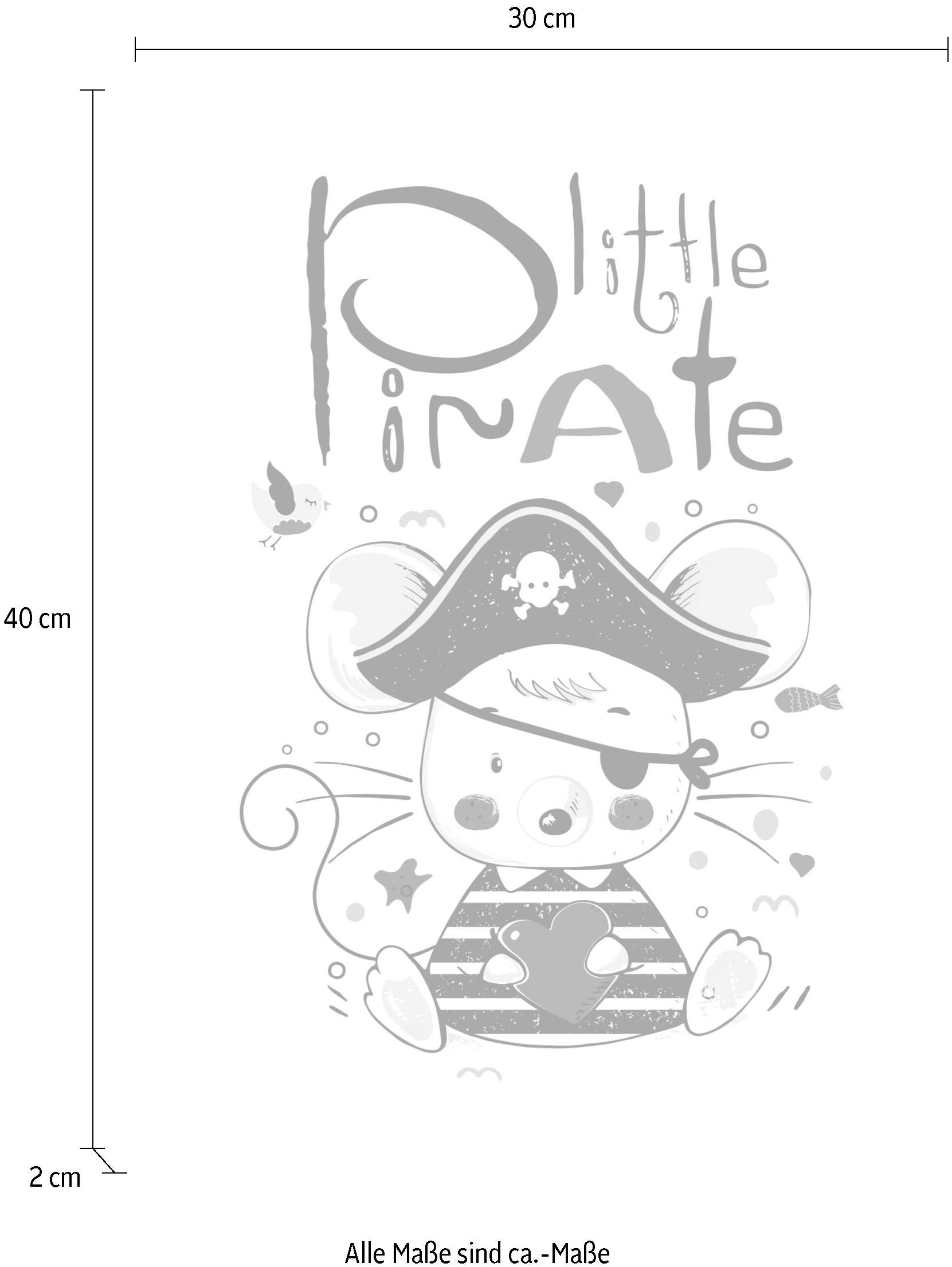 queence Leinwandbild »Little Pirate«, Kunst-Tiere-Mäuse-Piraten-klassische Fantasie, Premium-Leinwandstoff, Handarbeit aus Deutschland