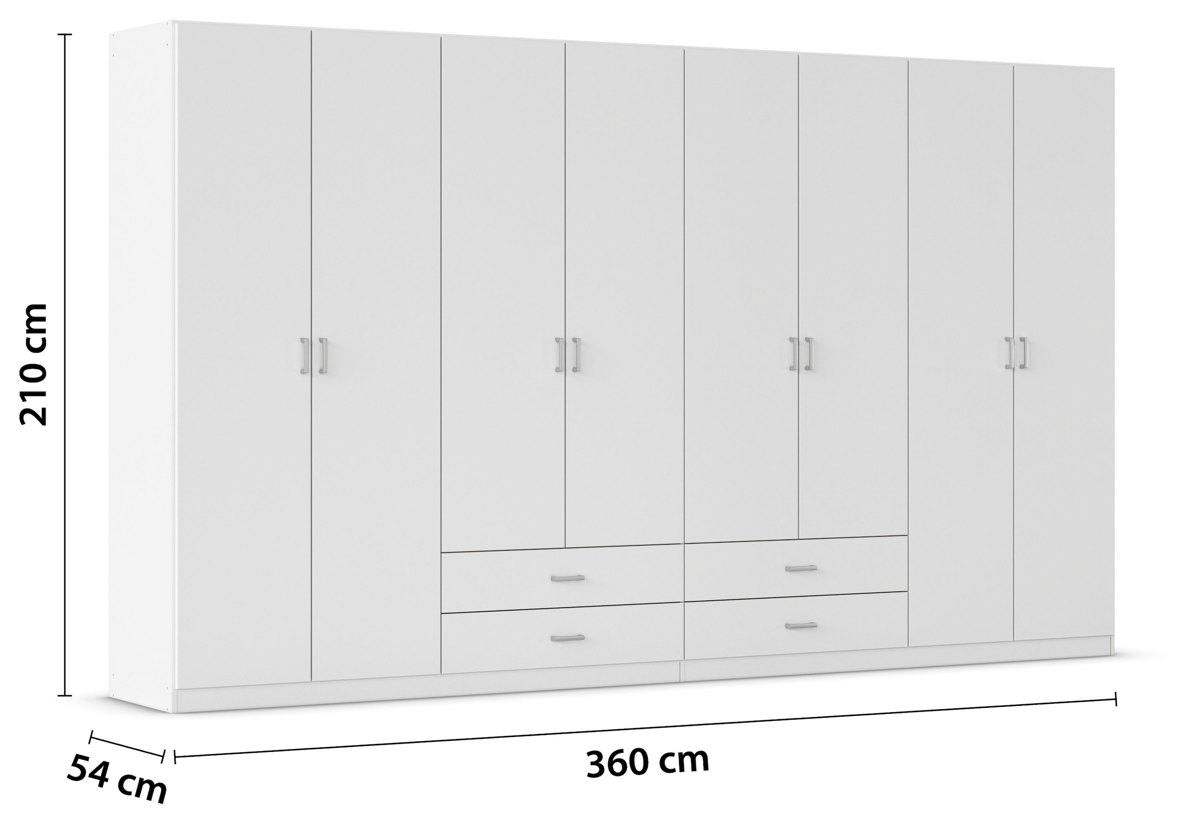 rauch Drehtürenschrank »Kleiderschrank Garderobe GAMMA Breiten 360 cm« in 3 Ausstattungen BASIC/CLASSIC/PREMIUM (inkl. SOFT-CLOSE-Funktion),  mit Schubladen, verschiedene Griff-Varianten TOPSELLER MADE IN GERMANY