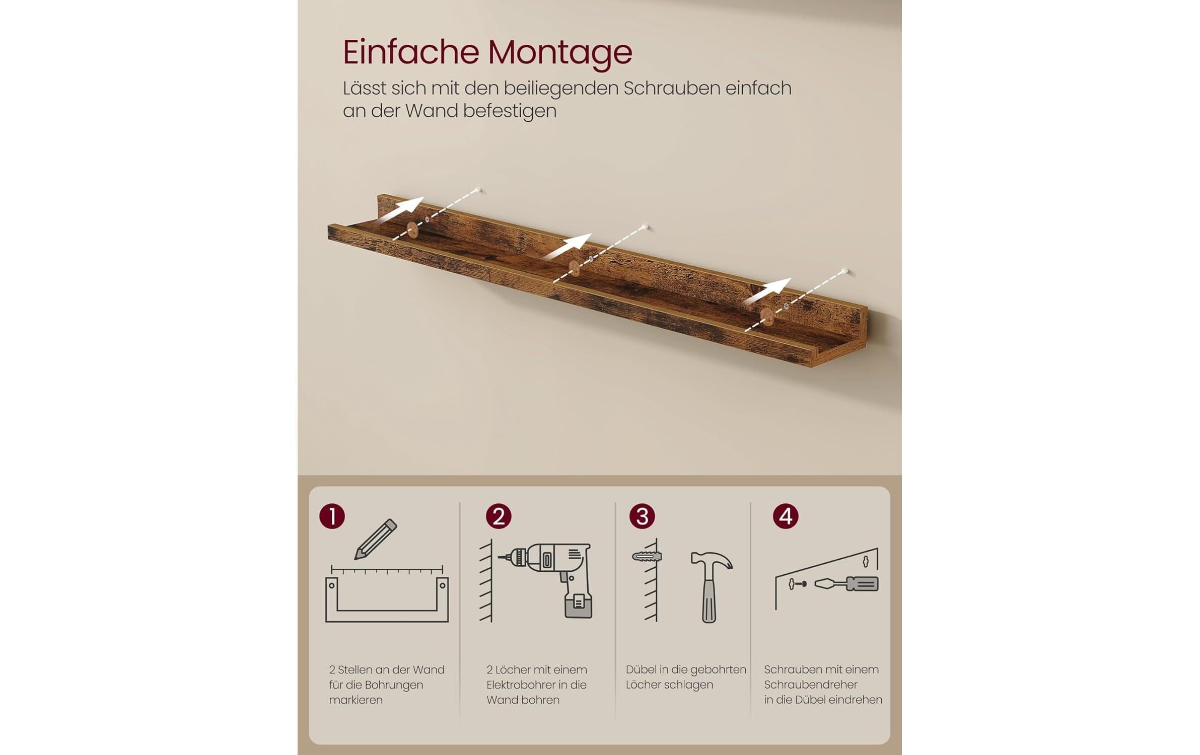   Wandregal »2er-Set« 2 Stk. tlg. Ablagen im Industrial Design