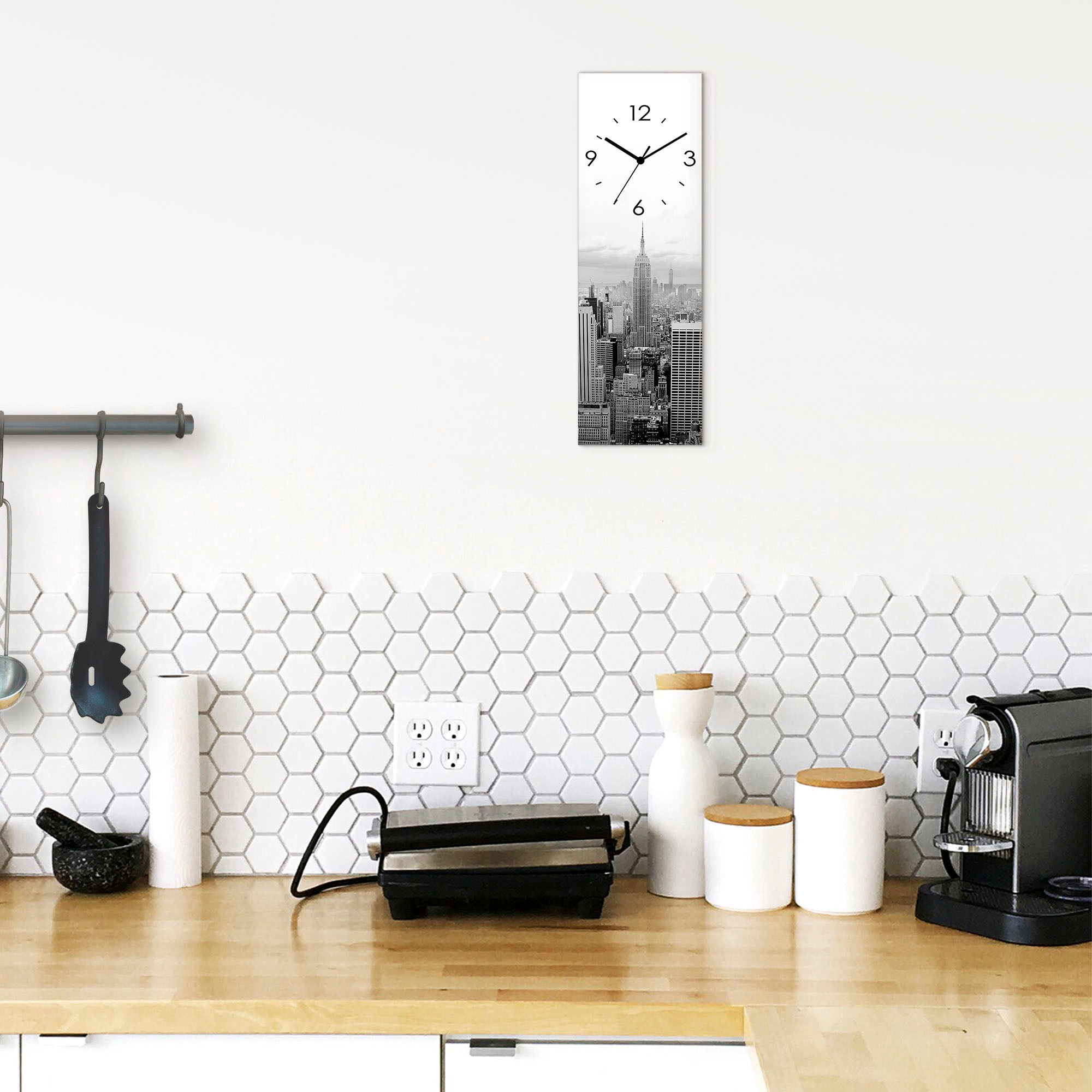 Artland Wanduhr »Skyline Manhattan« wahlweise mit Quarz- oder Funkuhrwerk, lautlos ohne Tickgeräusche
