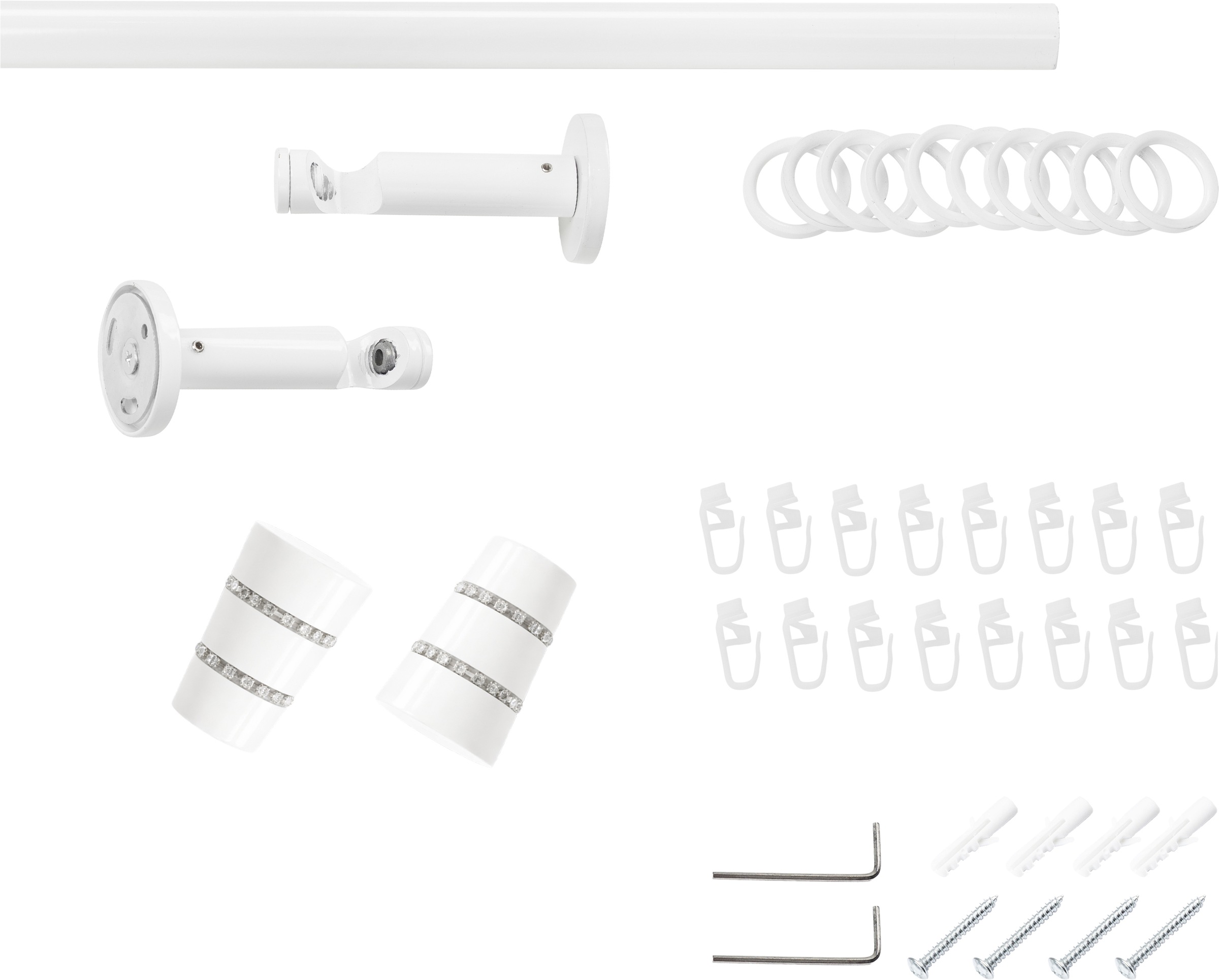 SN DECO GROUP Gardinenstange »Gardinenstange Rennes Ø 19 mm, 1-läufig, Fixmass, verschraubt« Ø 19 mm Fixmass;kürzbar