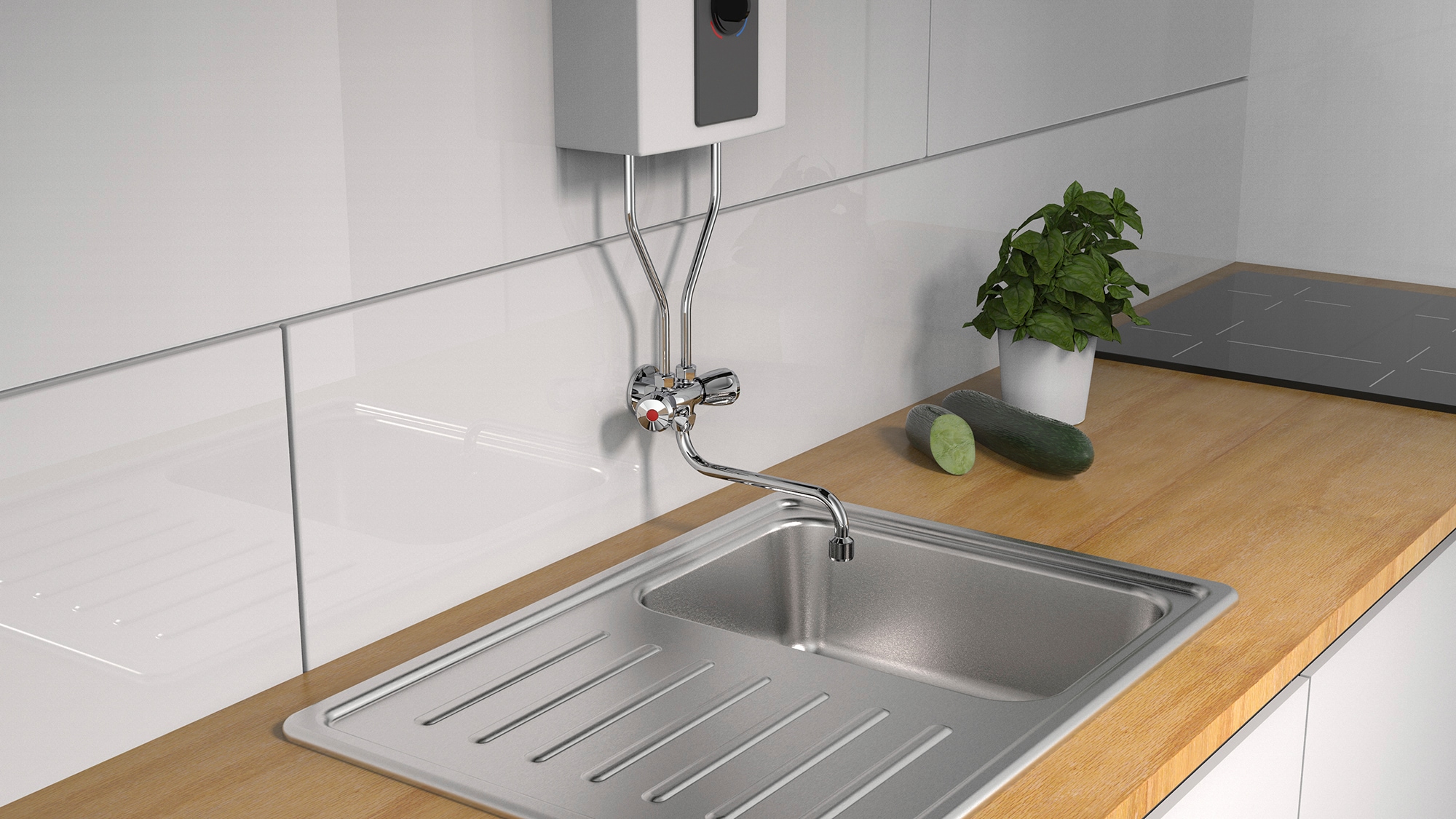 Schütte Robinet d'évier robinet basse pression pour chauffe-eau 5 l sur table, pour montage mural