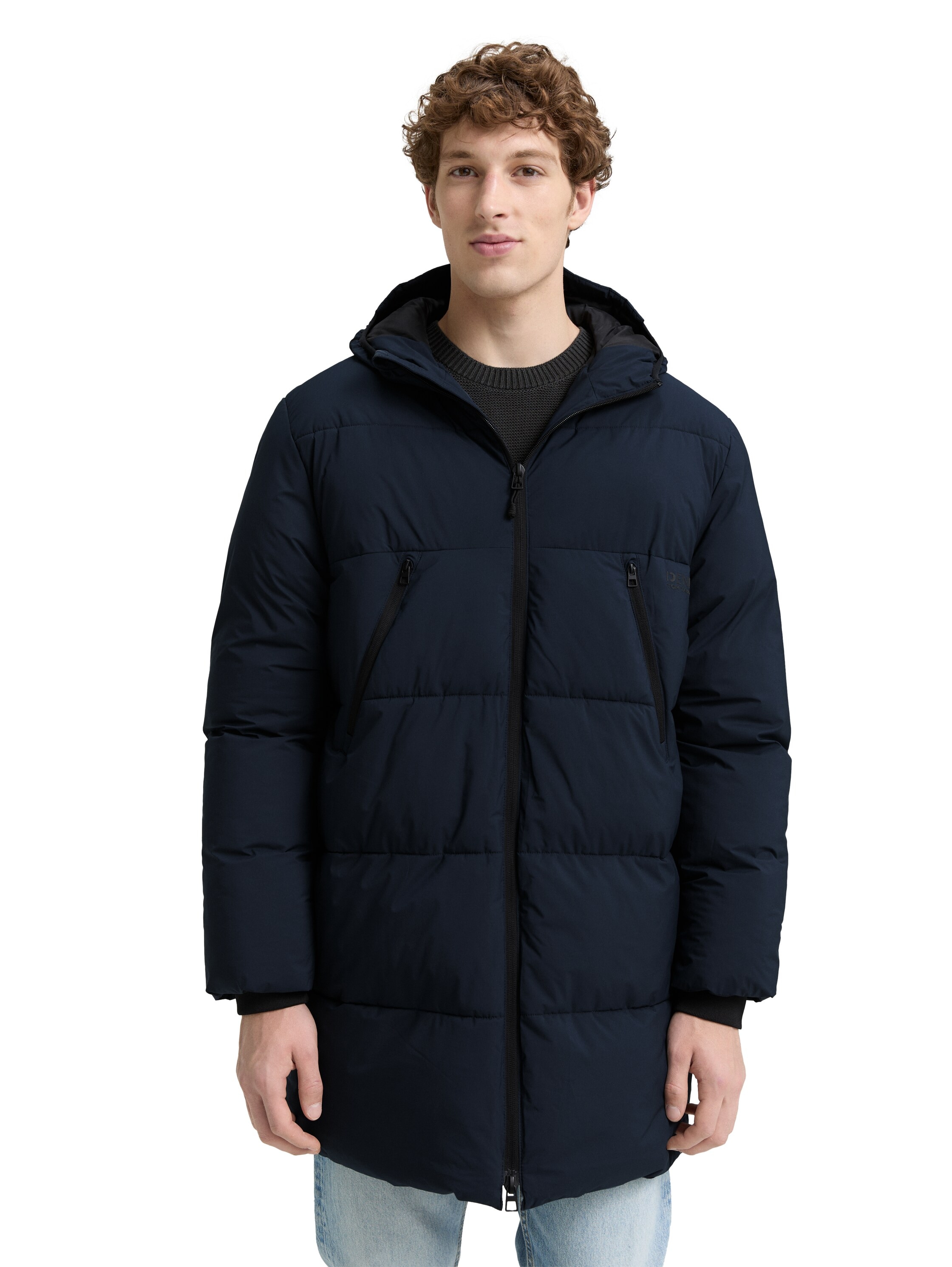 Image of TOM TAILOR Denim Steppjacke mit Kapuze mit Logo Print