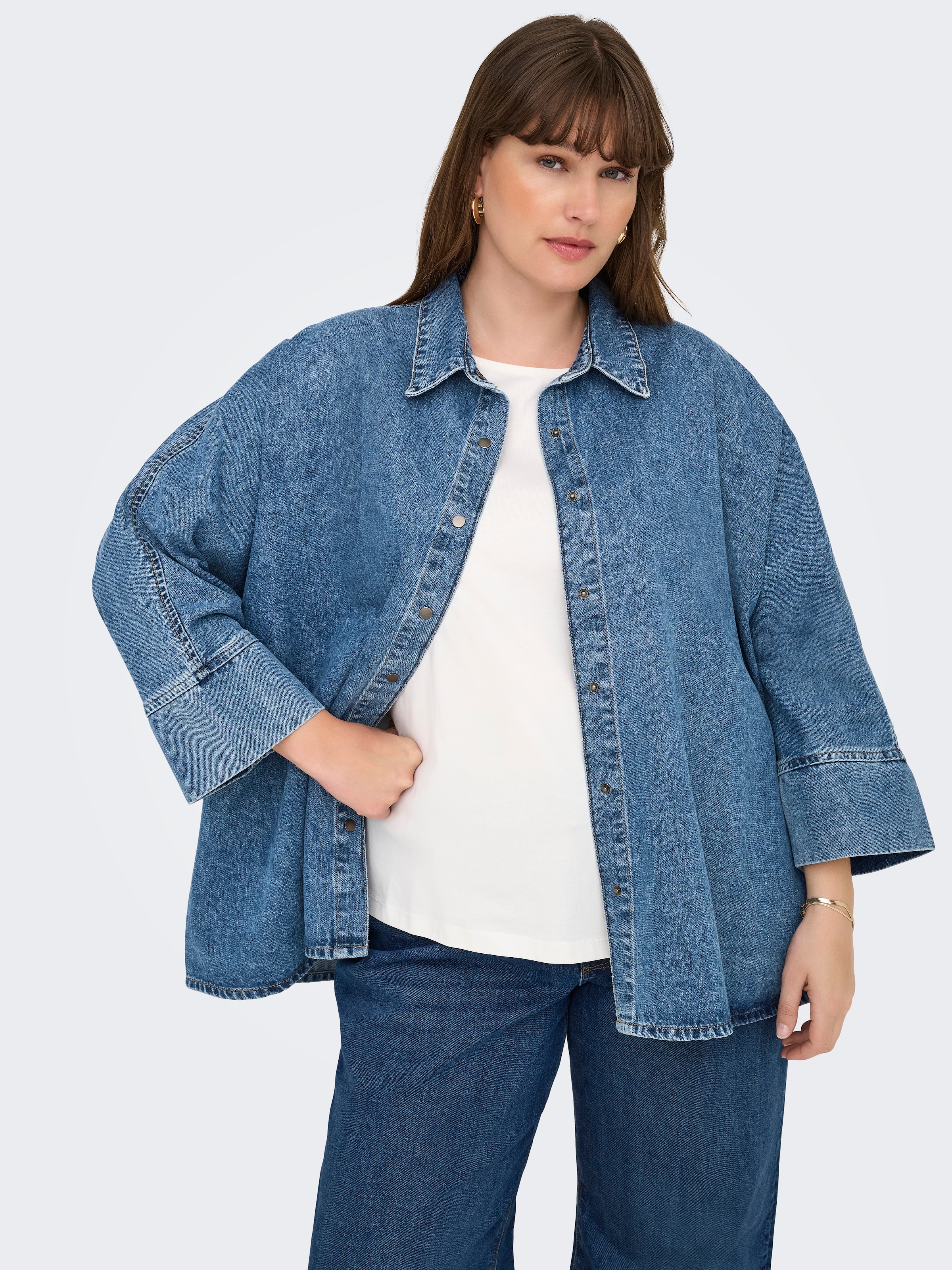 Image of ONLY CARMAKOMA Jeansbluse "CARGRACE 3/4 DNM SHIRT CRO"